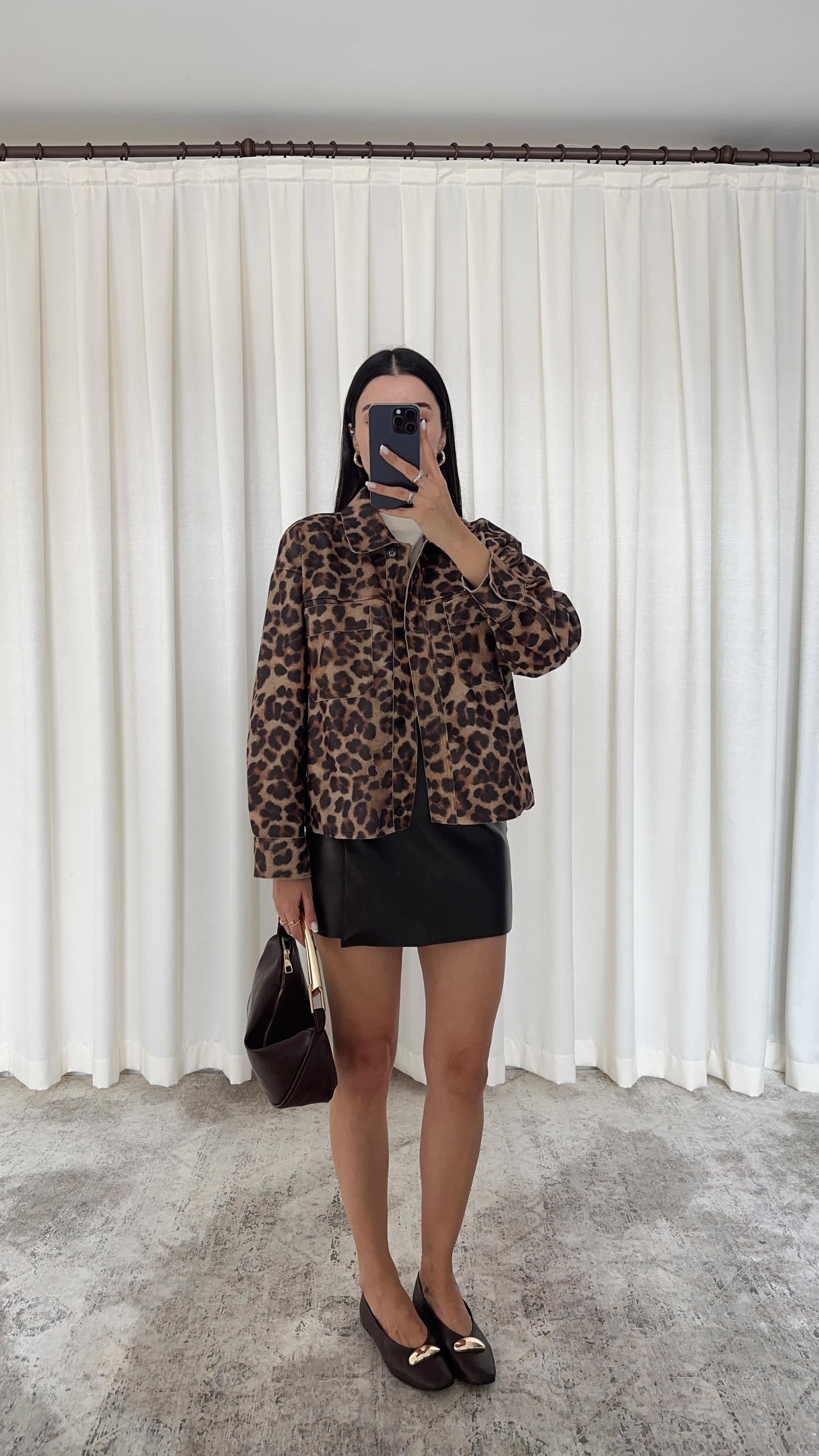 Leopar Süet Ceket
