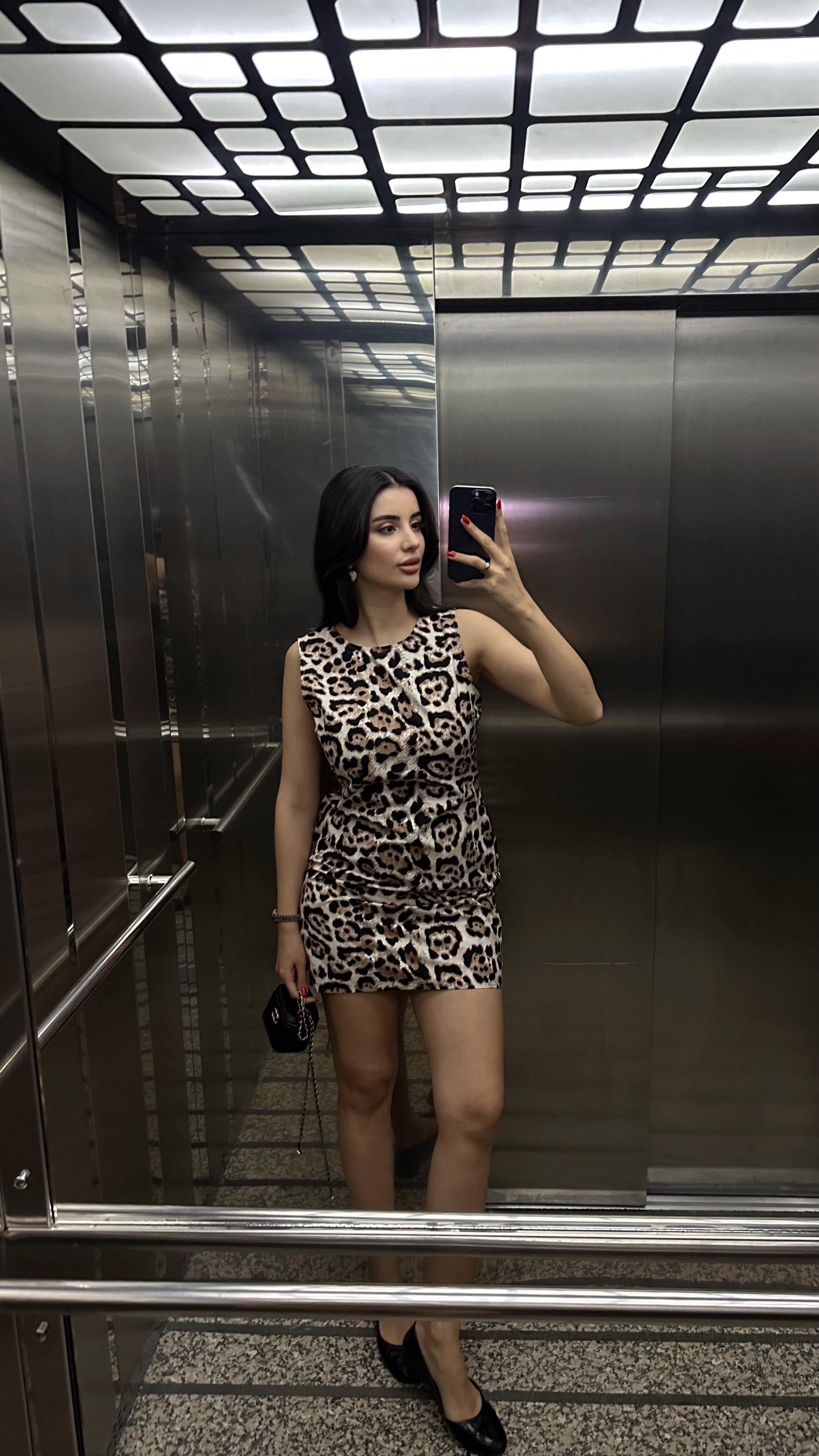 Leoparlı Elbise