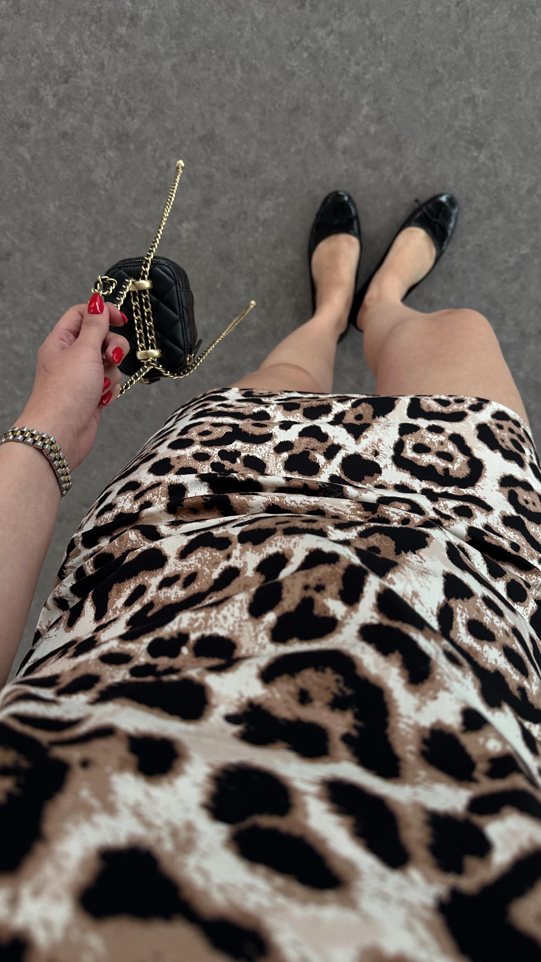 Leoparlı Elbise