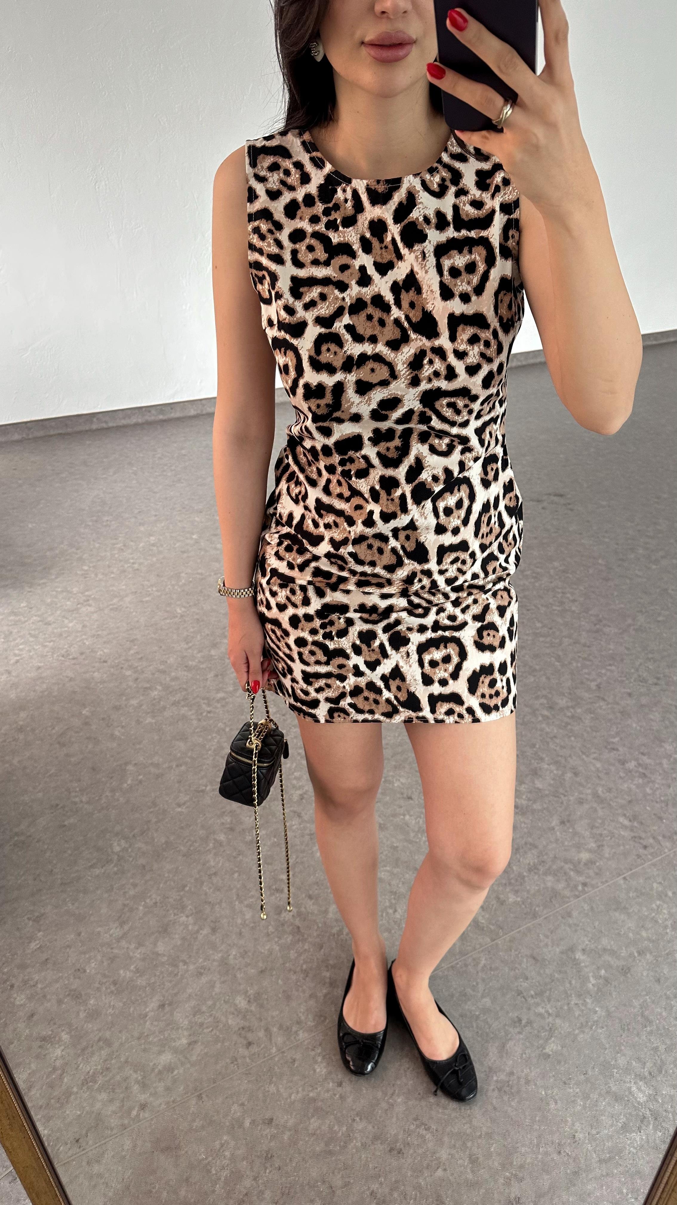 Leoparlı Elbise