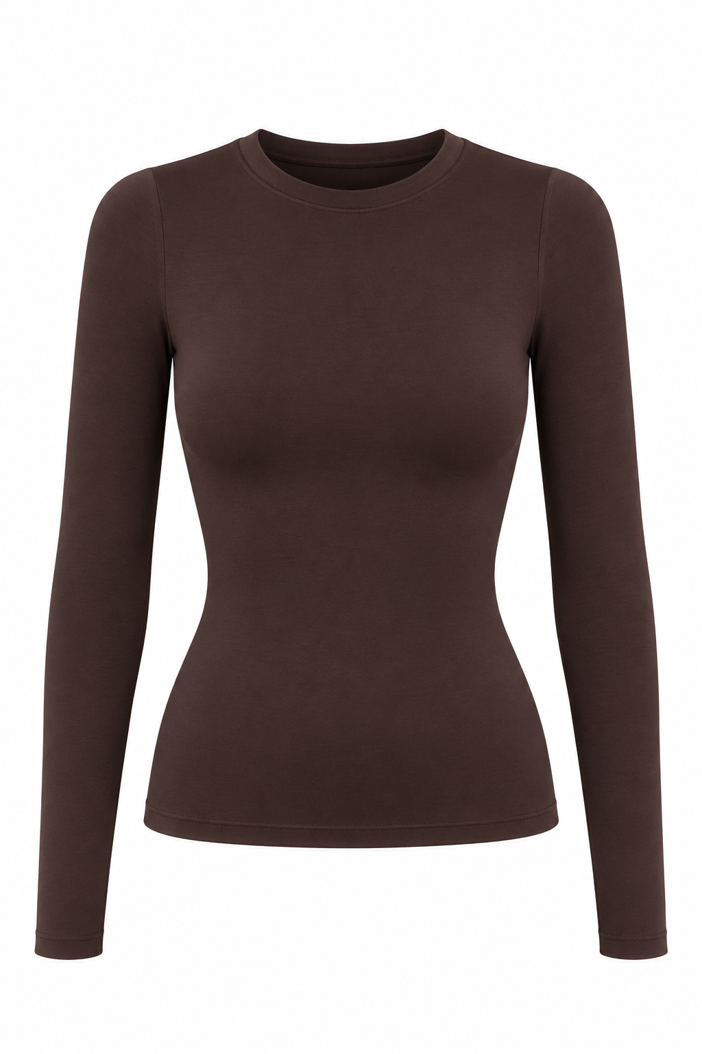 Likralı Basic Kahve Bluz