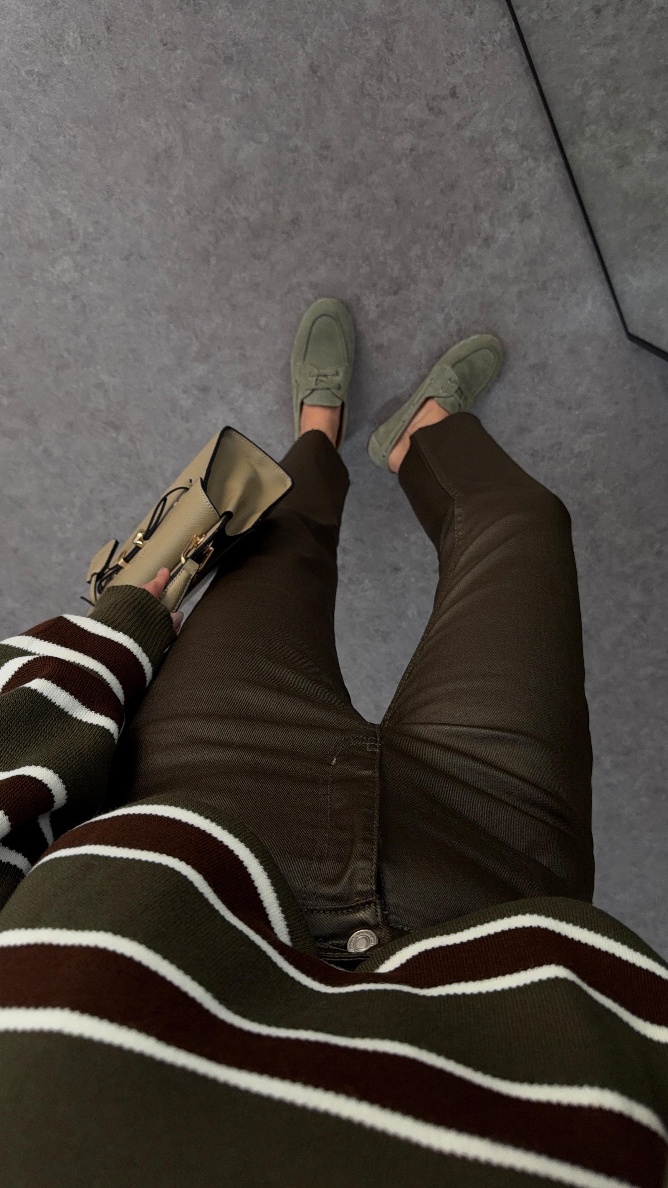 Likralı Haki Mumlu Jean