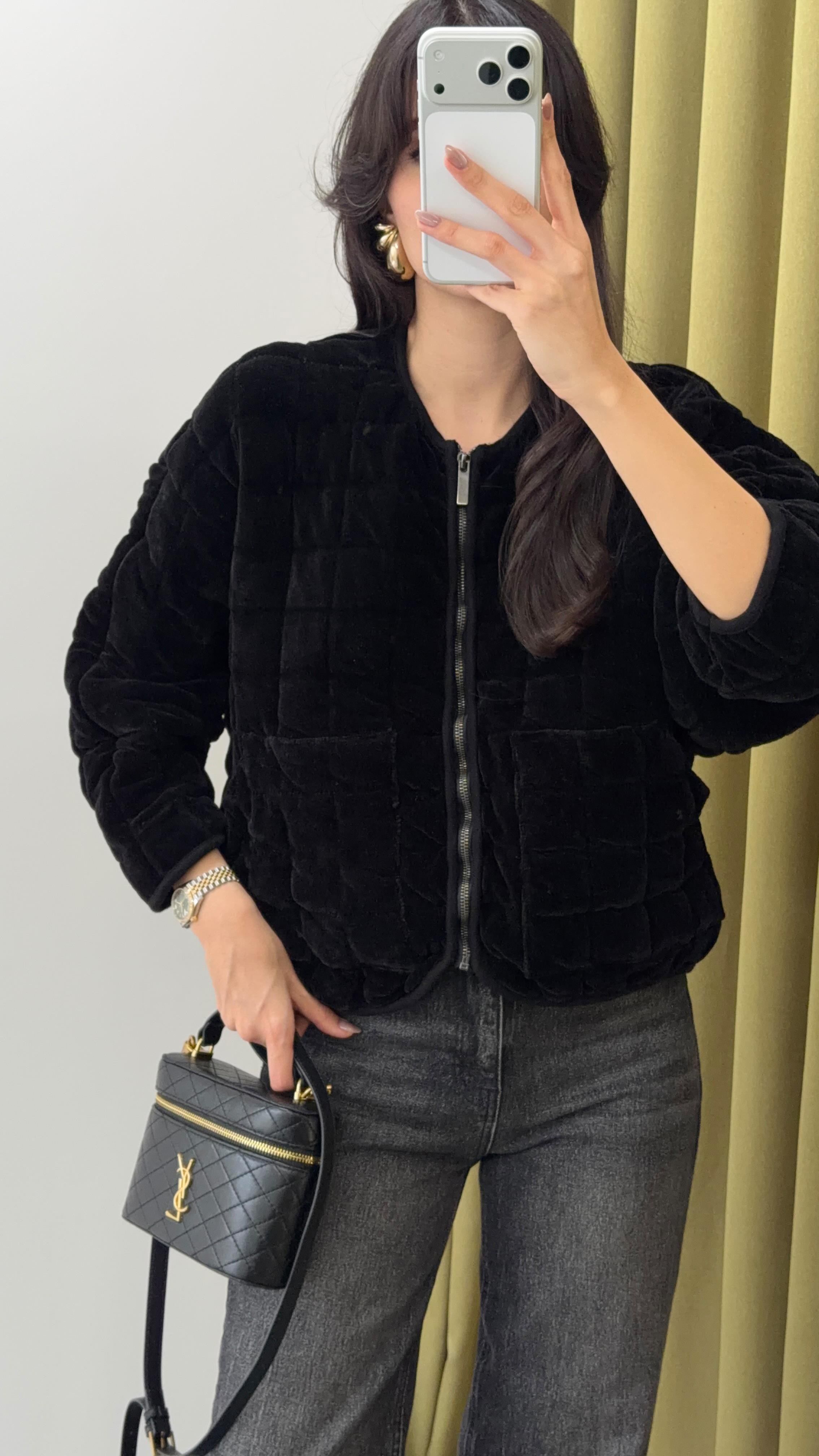 Likralı Kadife Ceket