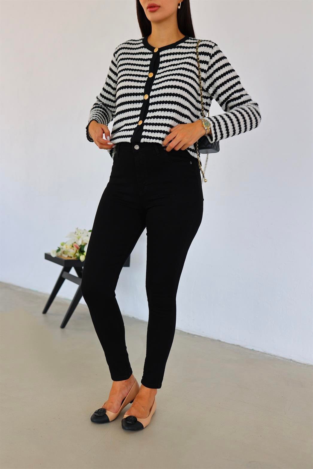 Likralı Siyah Skinny Jean