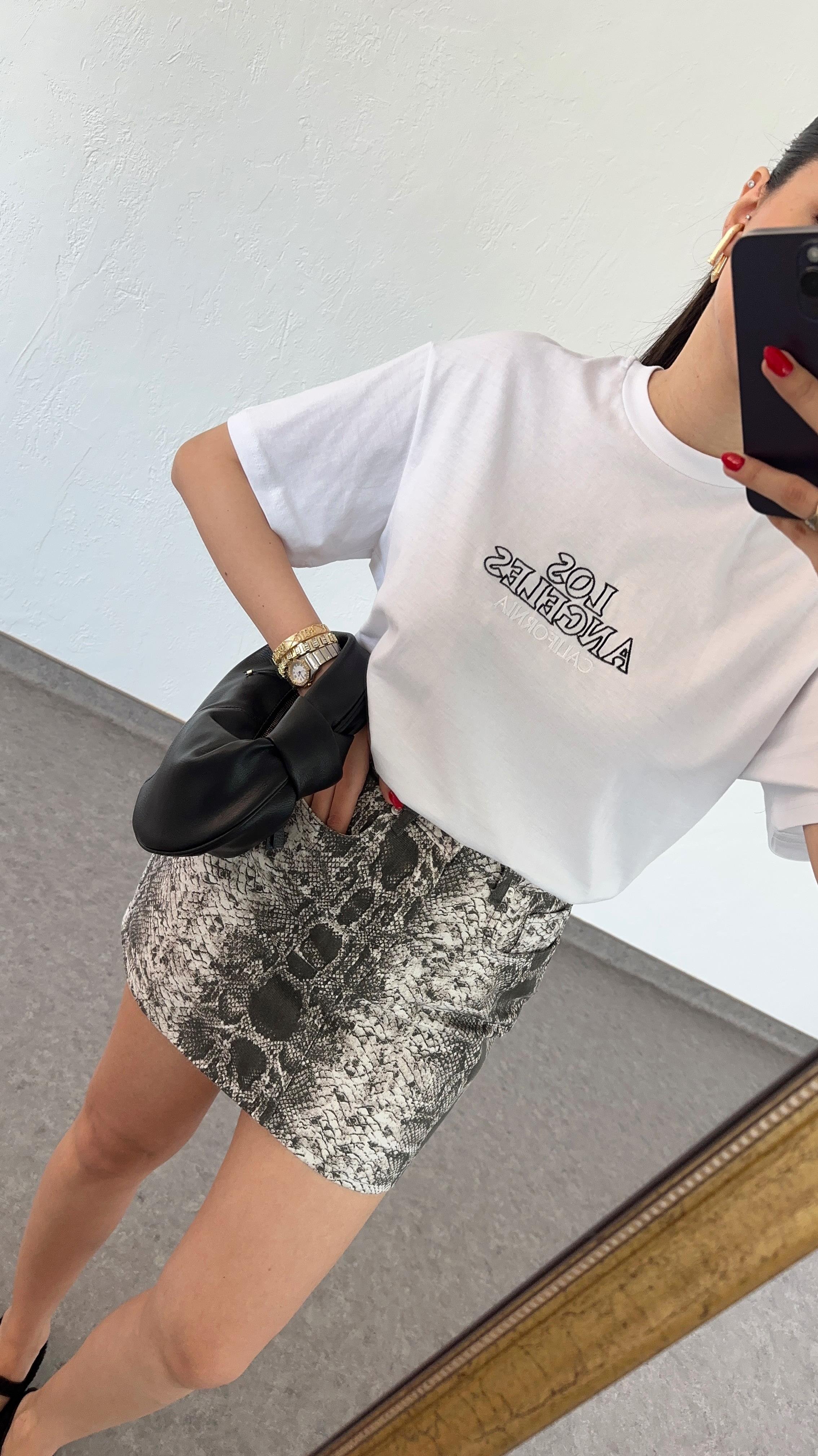 Los Angeles Baskılı Beyaz Tshirt