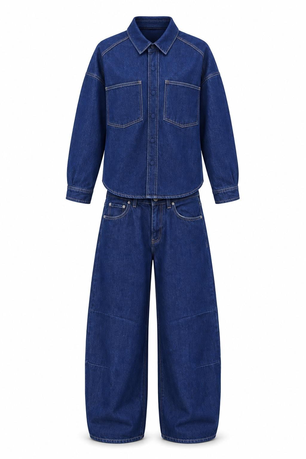 Mavi Denim Ceket-Balon Pantolon Takım