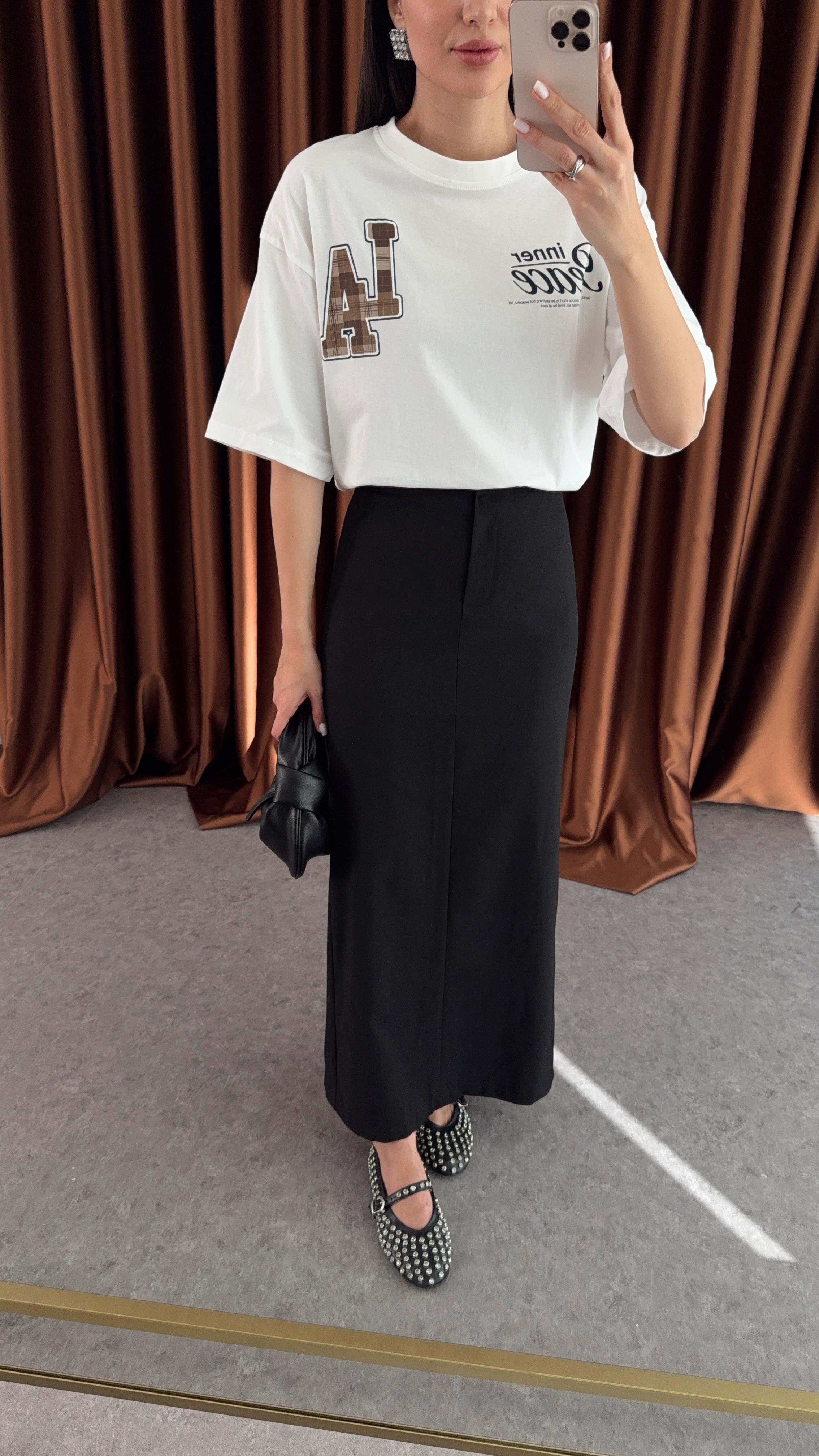 Maxi Siyah Kalem Etek