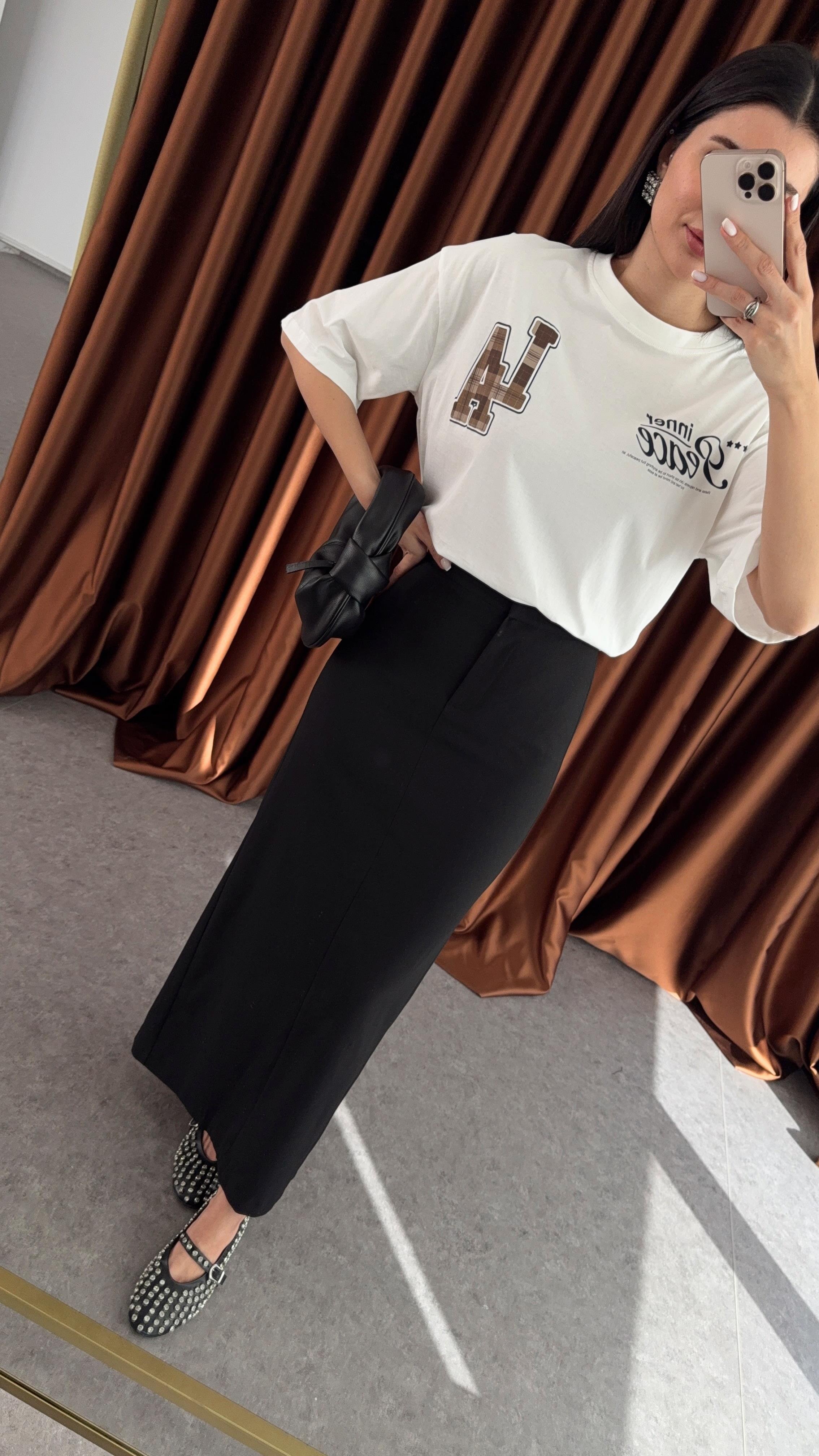 Maxi Siyah Kalem Etek