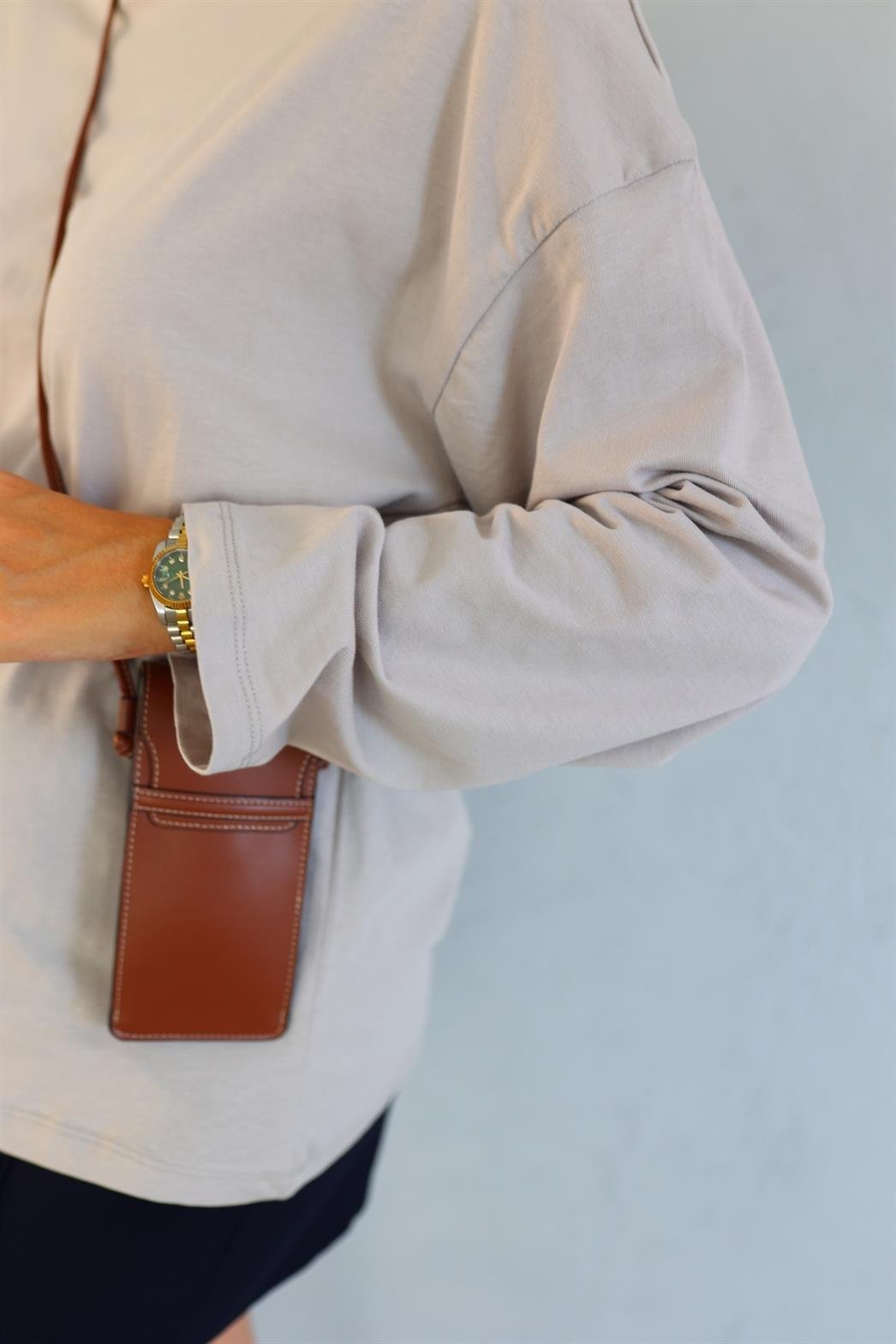 Mevsimlik Gri Basic Sweat