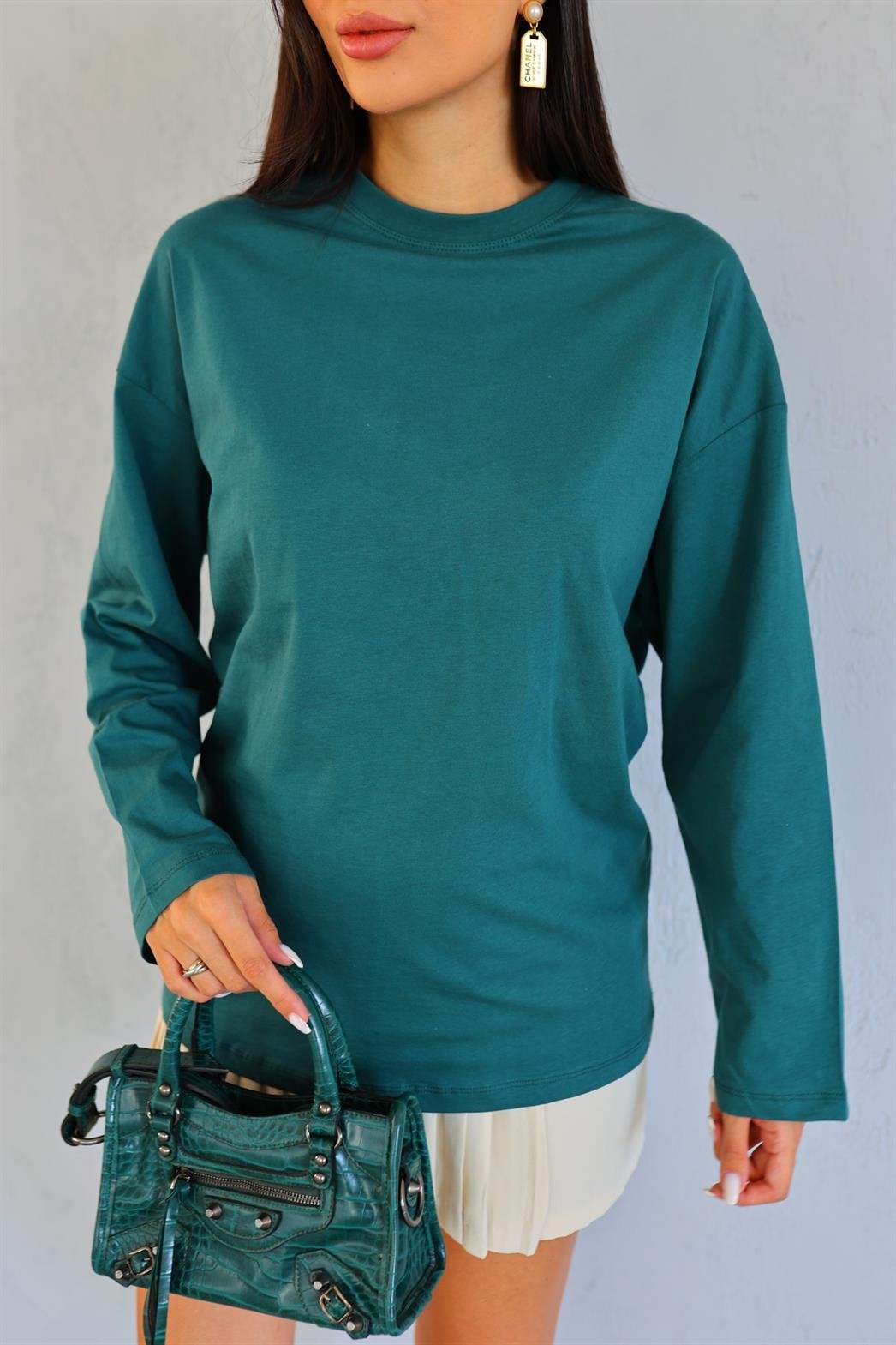 Mevsimlik Yeşil Basic Sweat