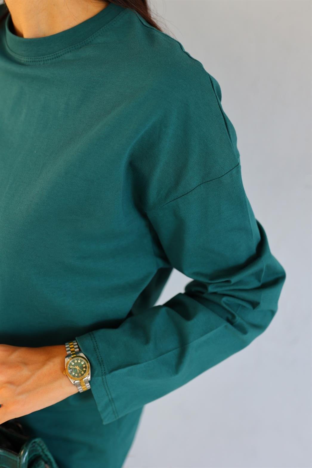 Mevsimlik Yeşil Basic Sweat