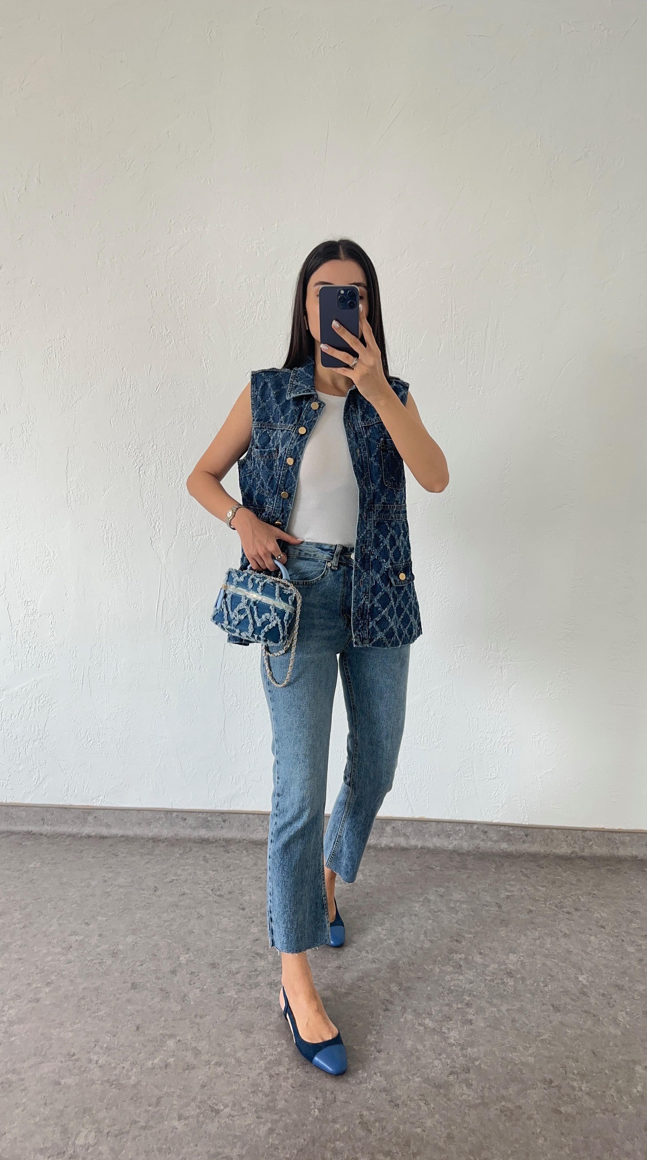 Minimal Likralı Açık Mavi Boyfit Jean