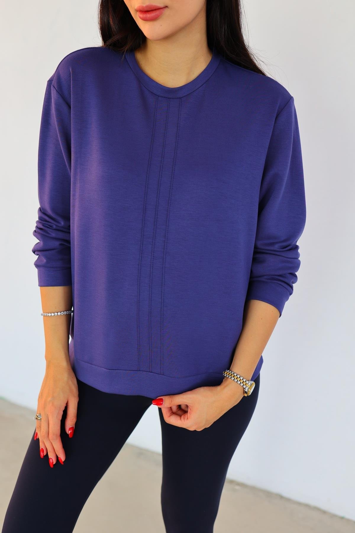 Modal Doku Lacivert Sweat