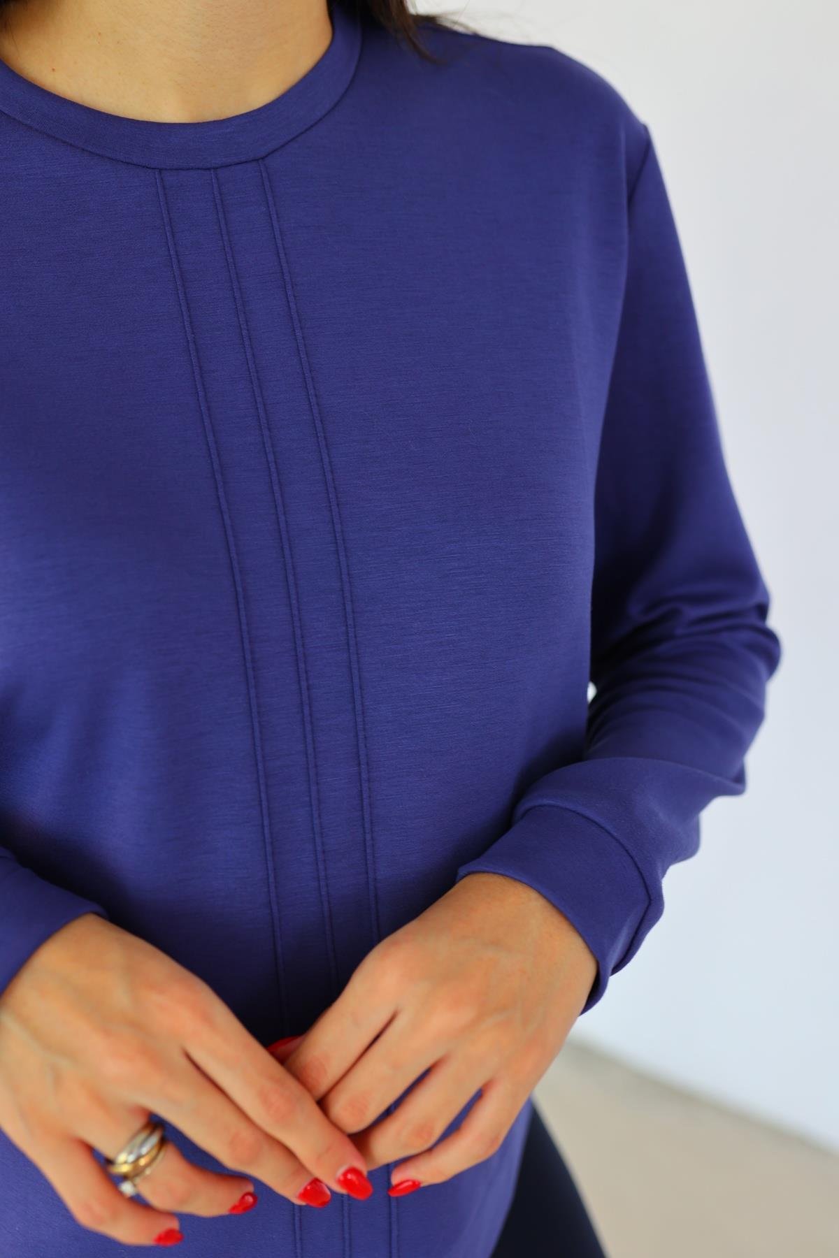 Modal Doku Lacivert Sweat