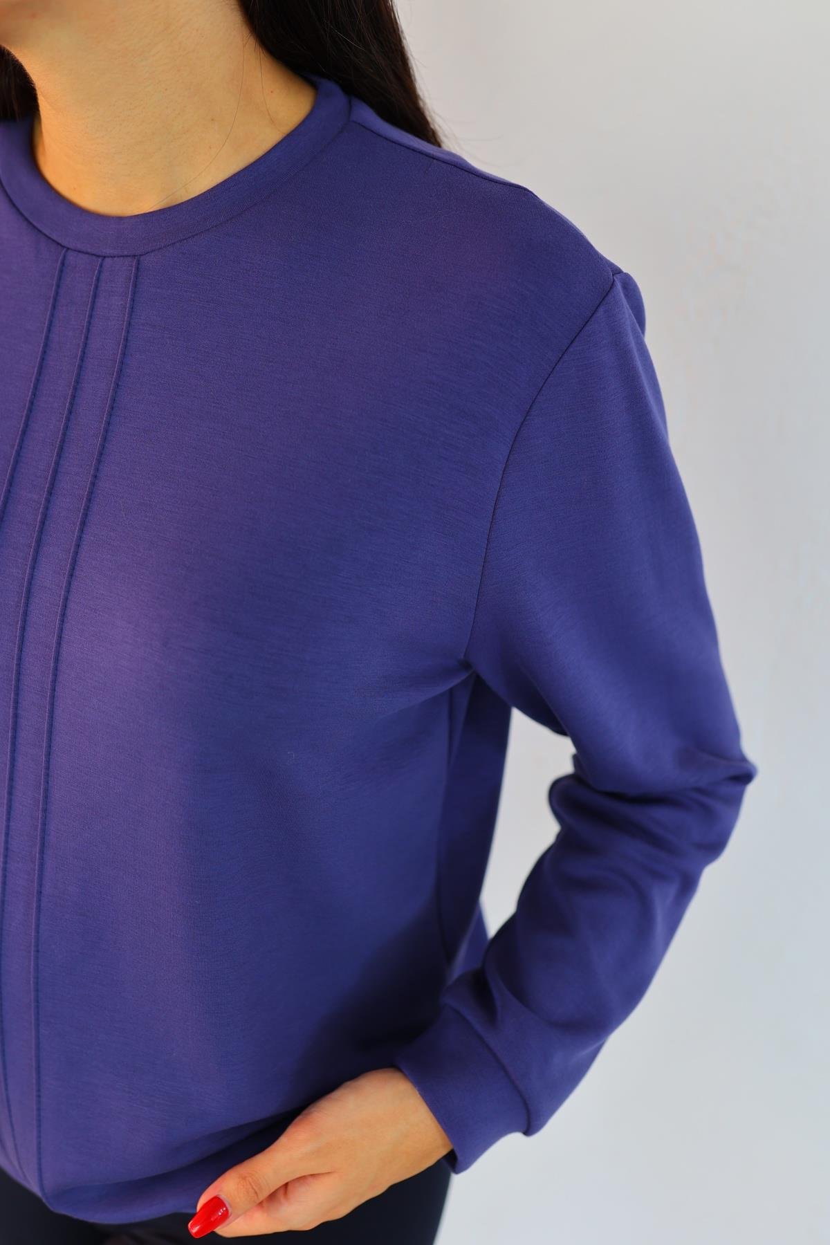 Modal Doku Lacivert Sweat