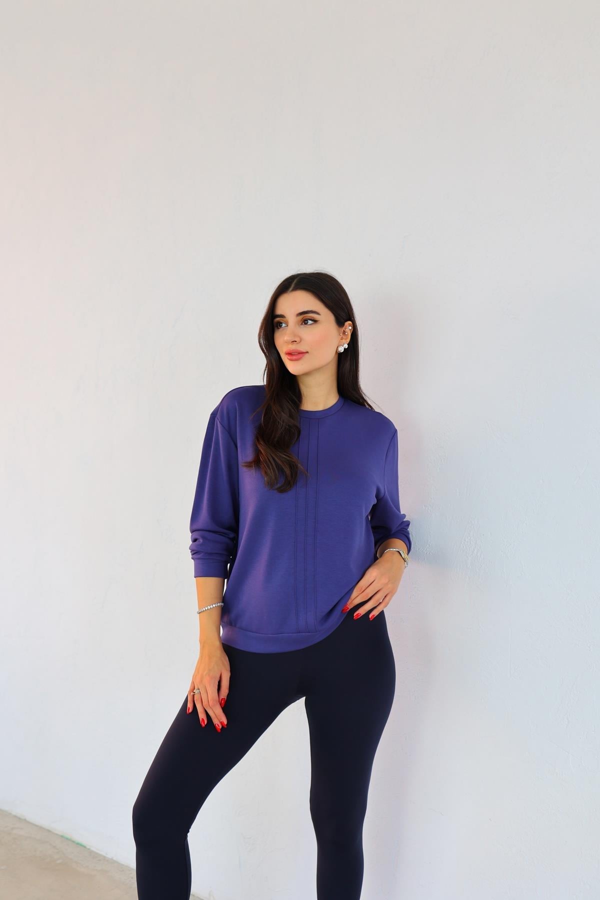 Modal Doku Lacivert Sweat