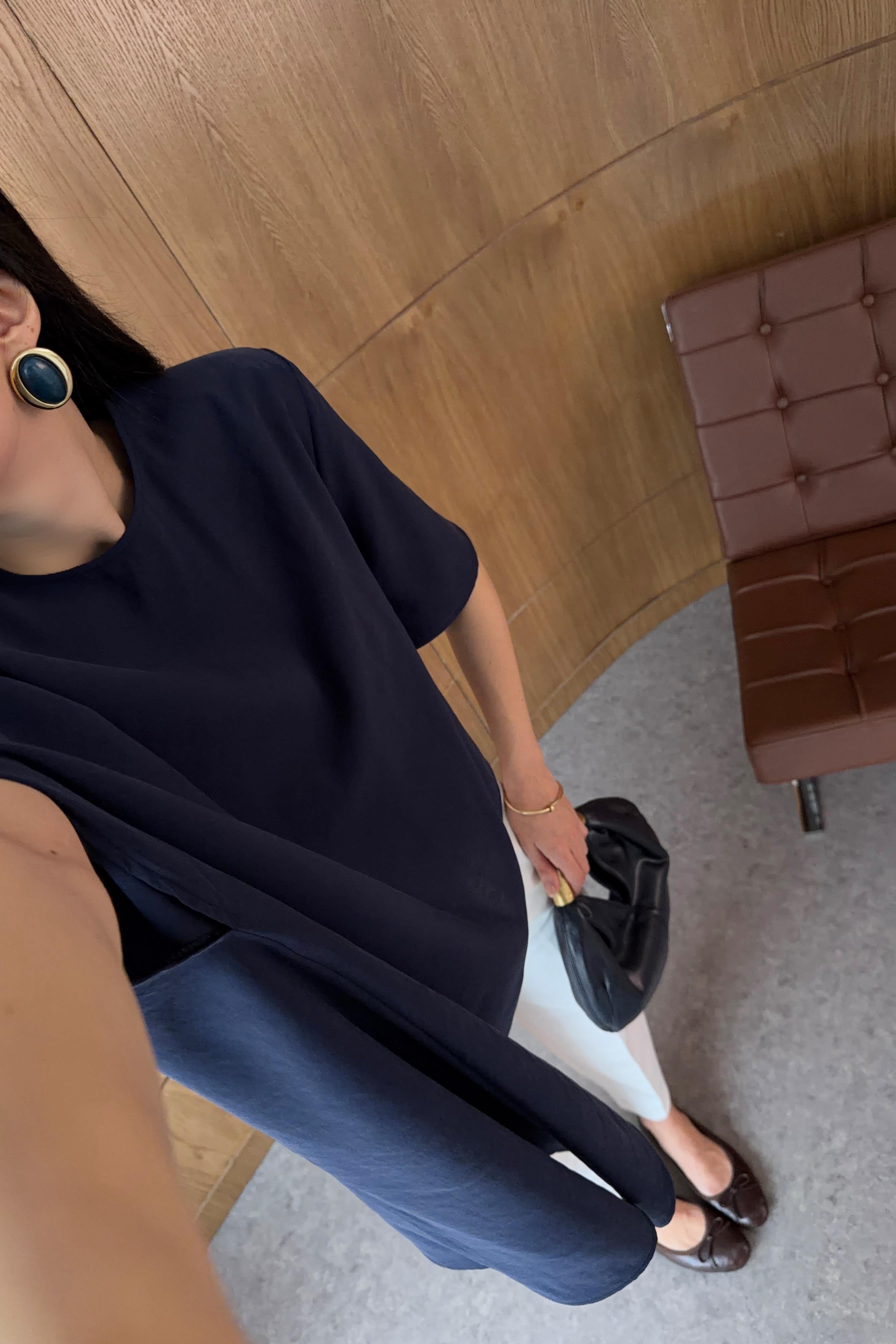 Modal Pelerinli Lacivert Bluz