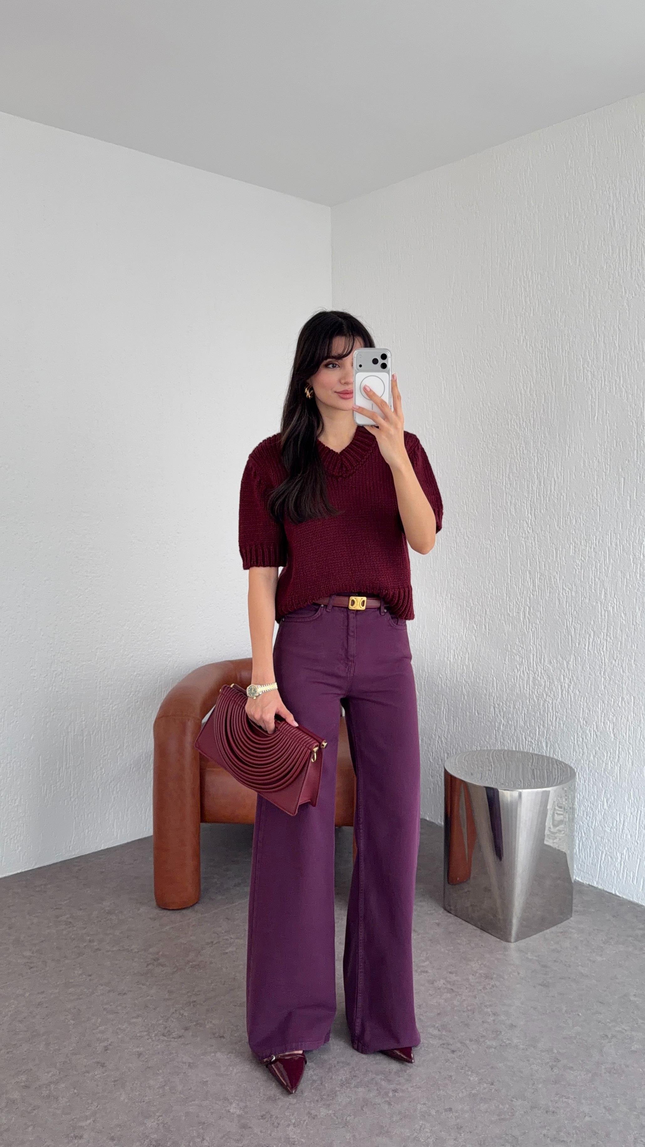 Mürdüm Denim Palazzo