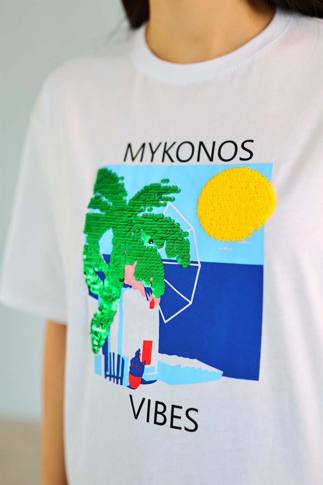 Mykonos Beyaz Tshirt