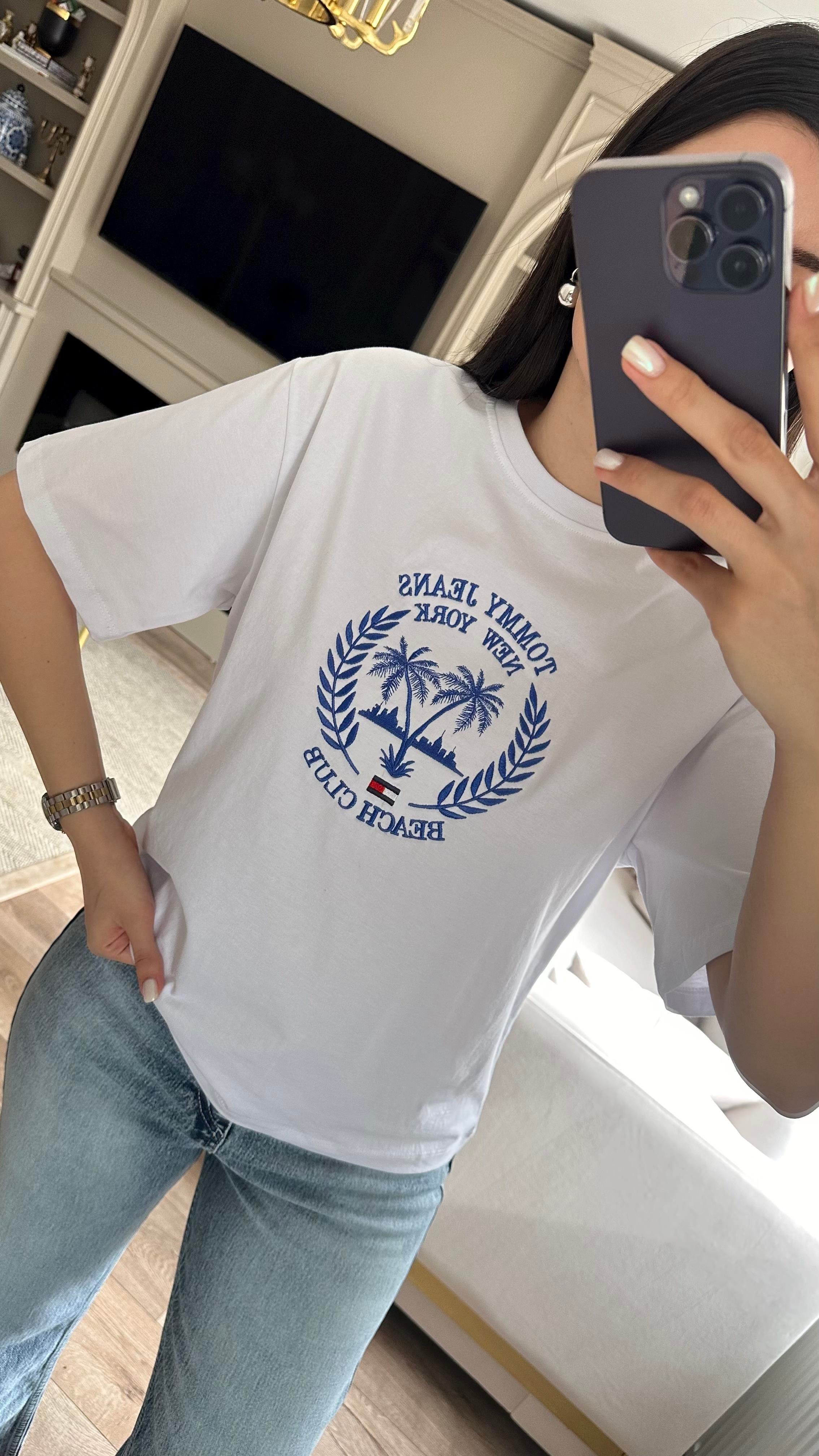Nakışlı Tom Beyaz Tshirt