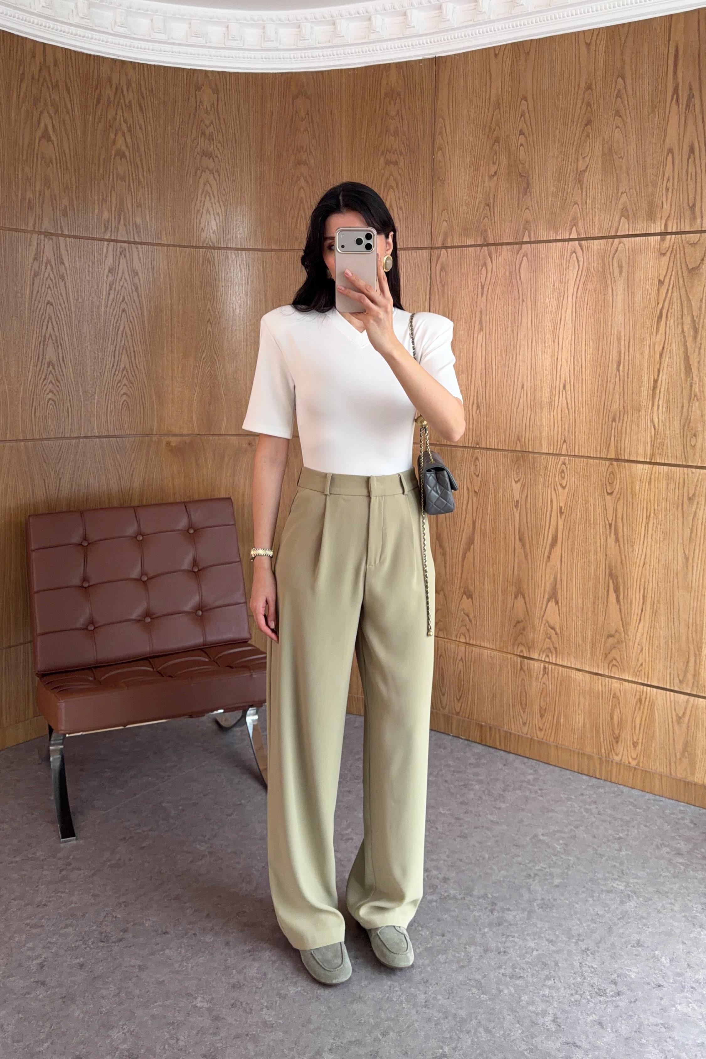 Olive Sand Palazzo Pantolon