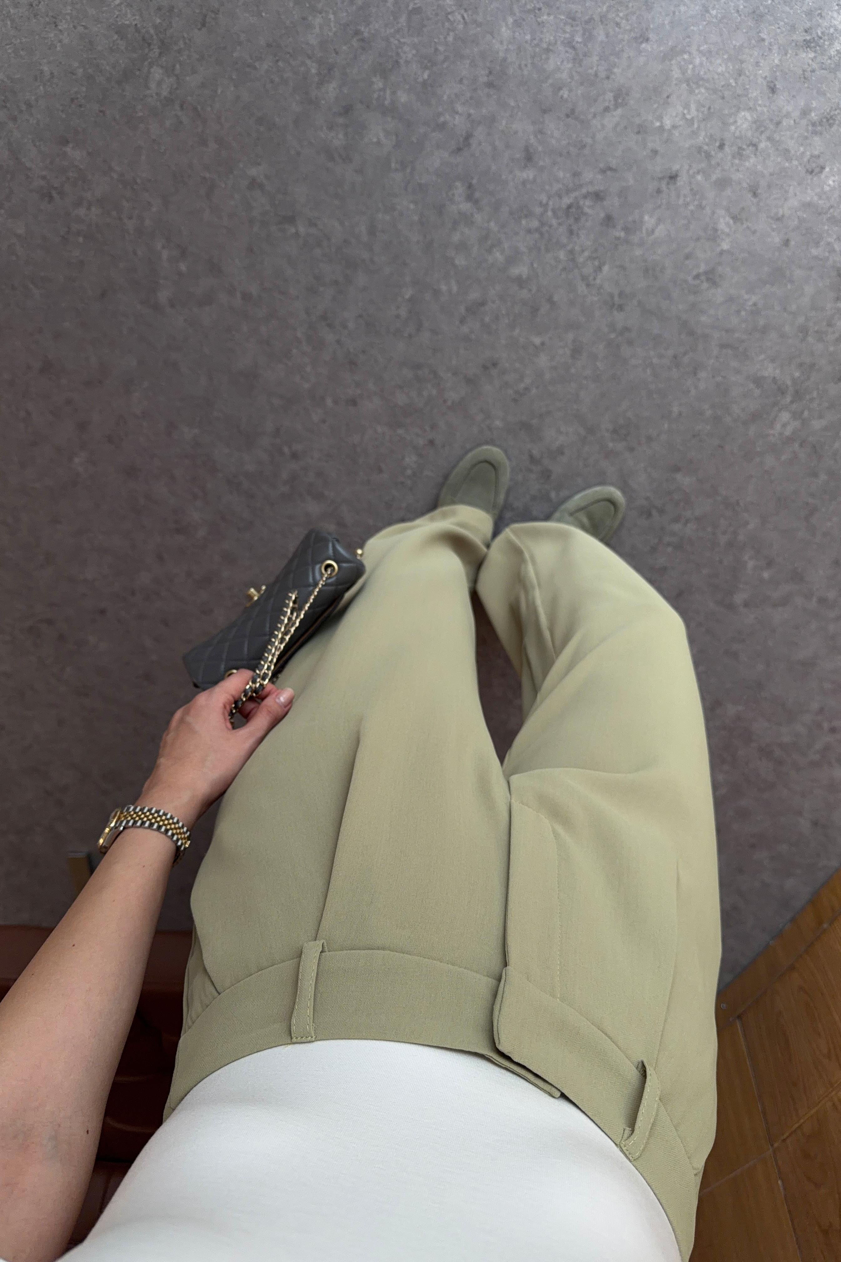 Olive Sand Palazzo Pantolon