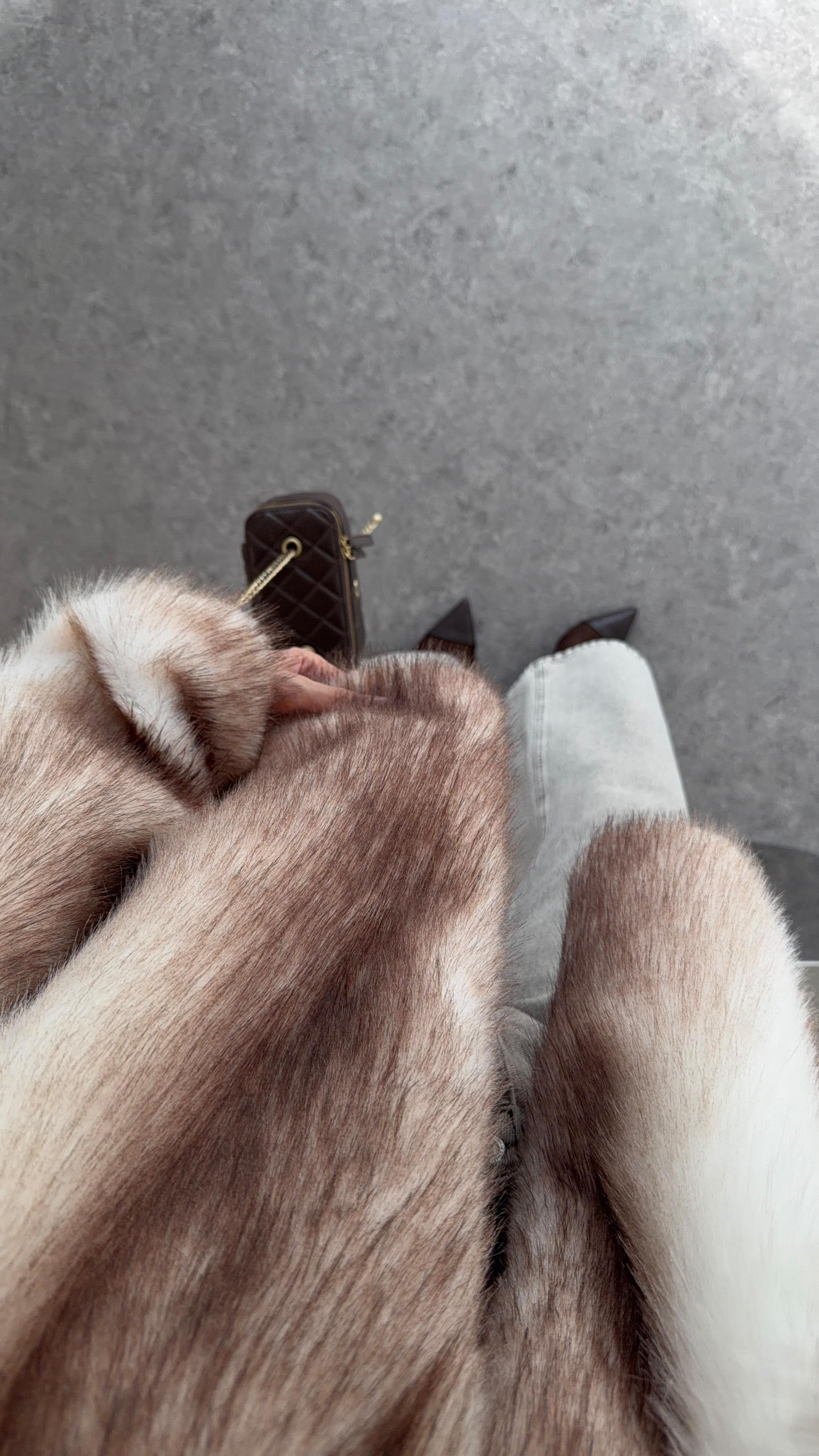 Ombre Geçişli Kahve Kürk