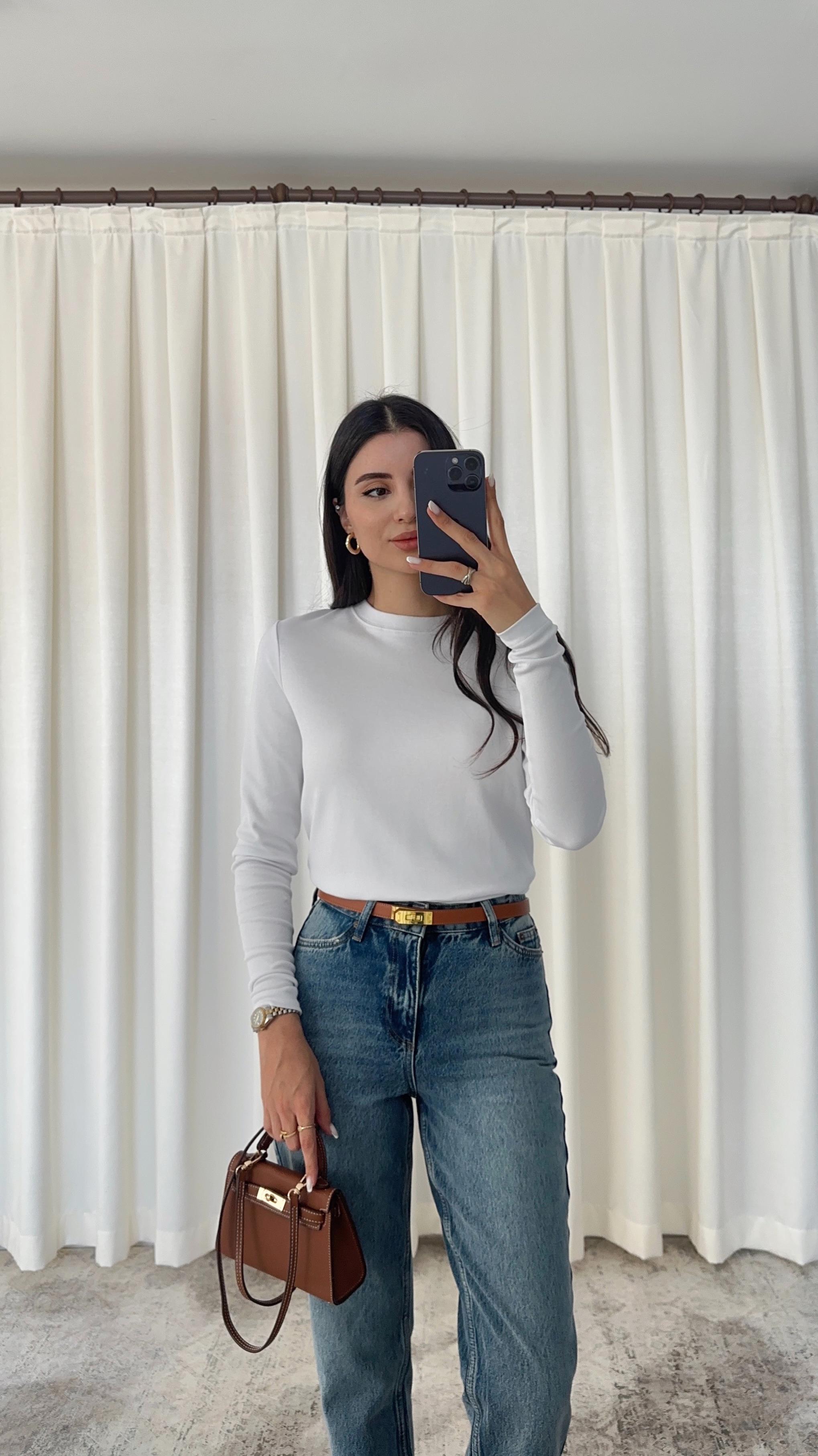 Pamuklu Basic Beyaz Tshirt
