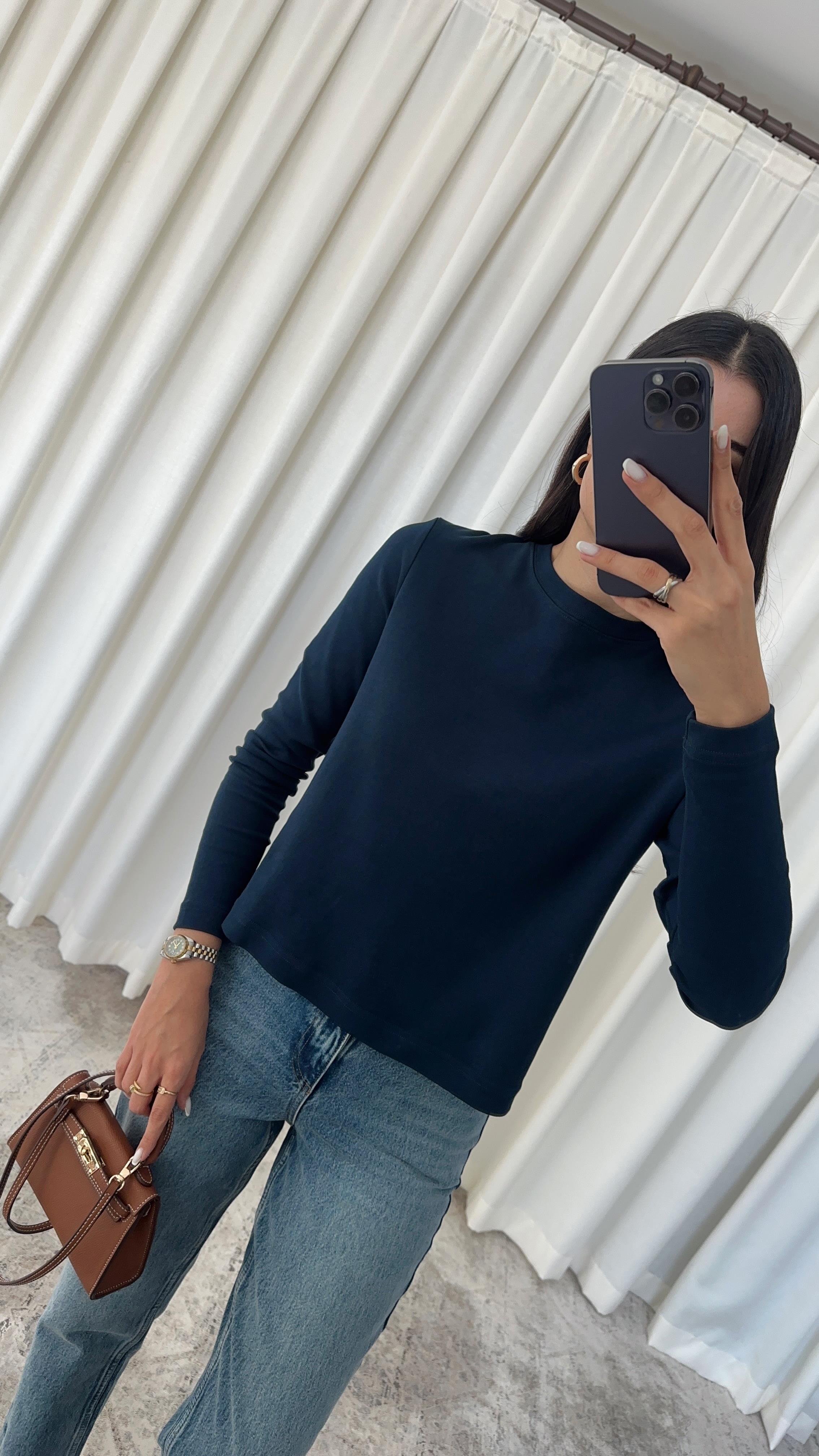 Pamuklu Basic Lacivert Tshirt