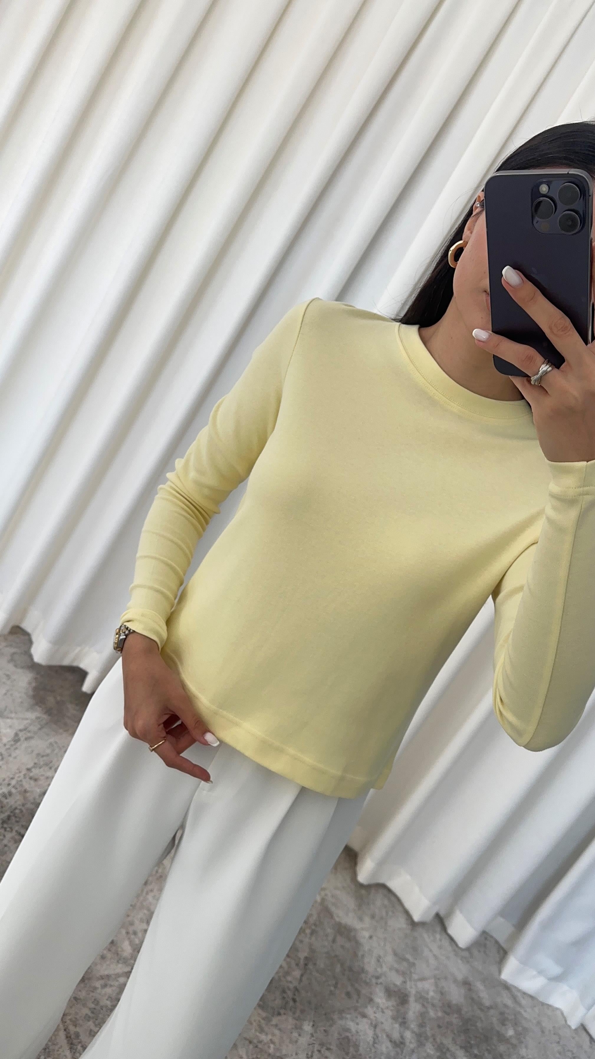 Pamuklu Basic Sarı Tshirt