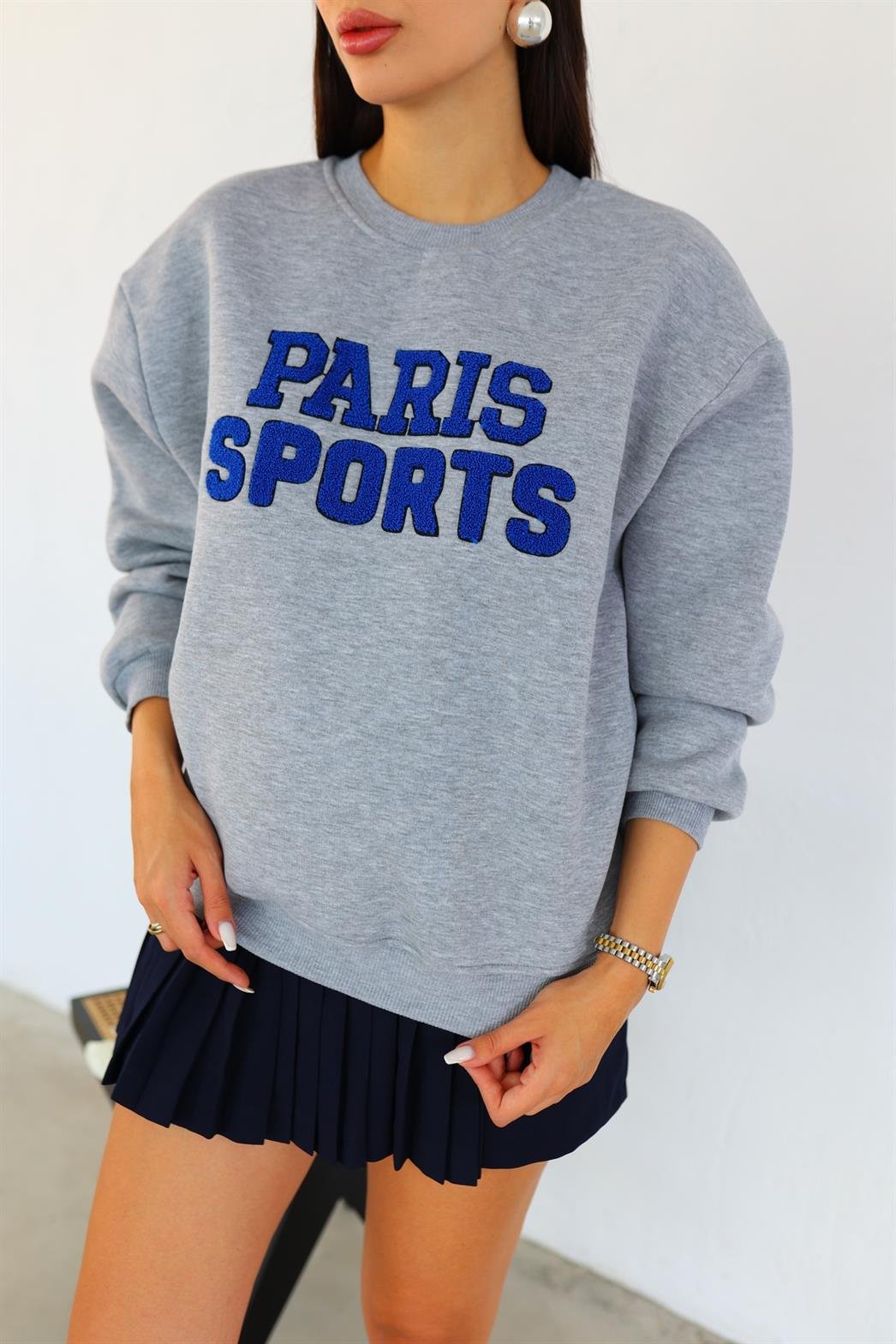 Paris Sports Üç İplik Gri Sweat