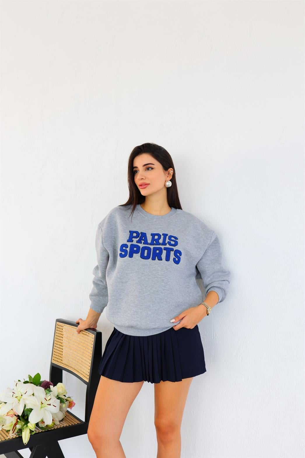 Paris Sports Üç İplik Gri Sweat