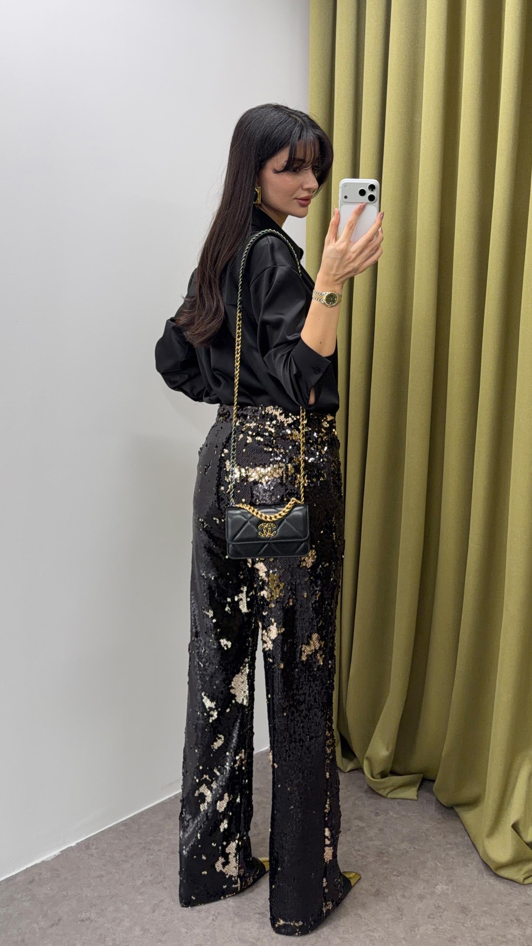 Payetli 3 Boyutlu Pantolon