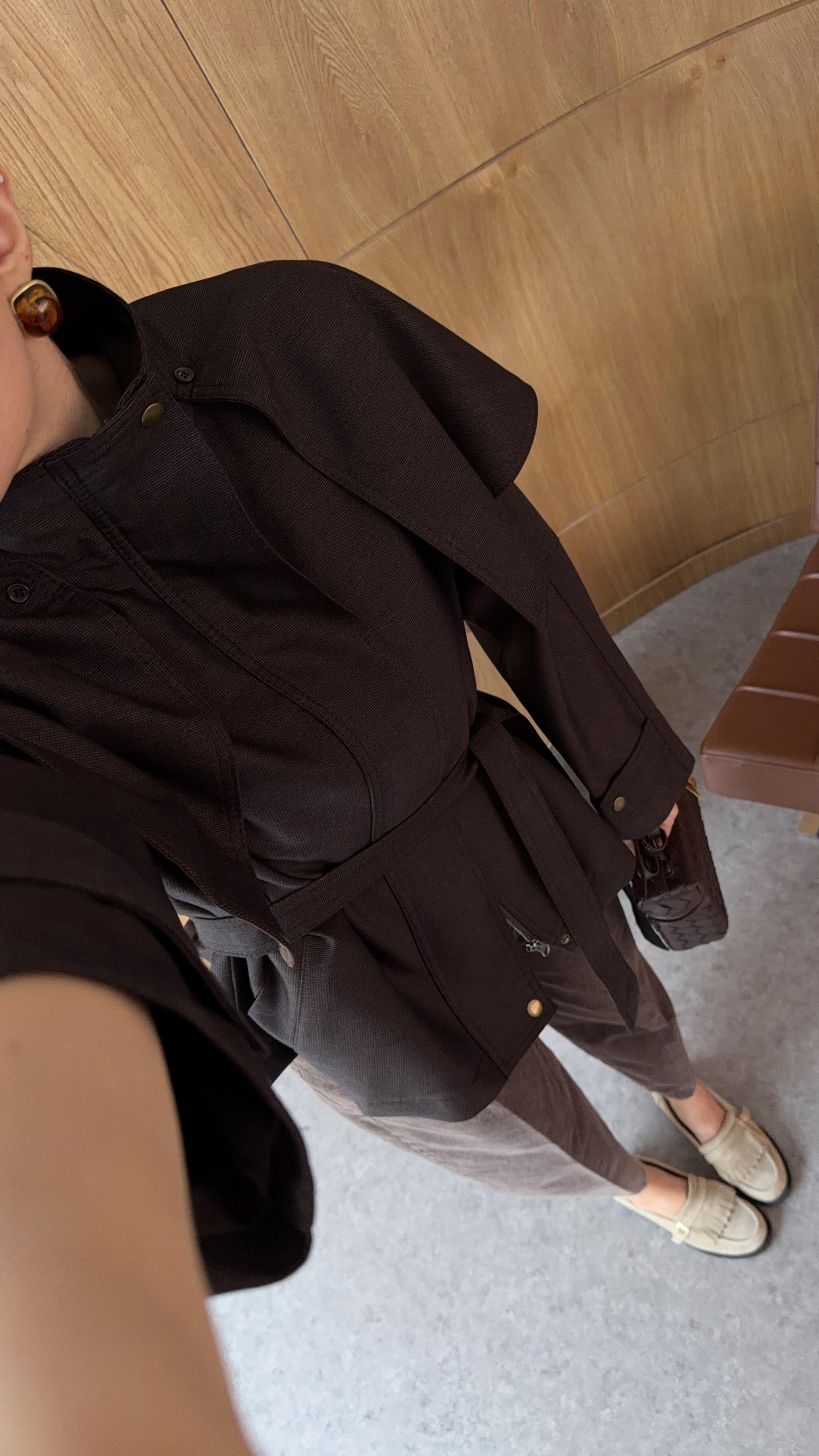 Pelerinli Kahverengi Ceket