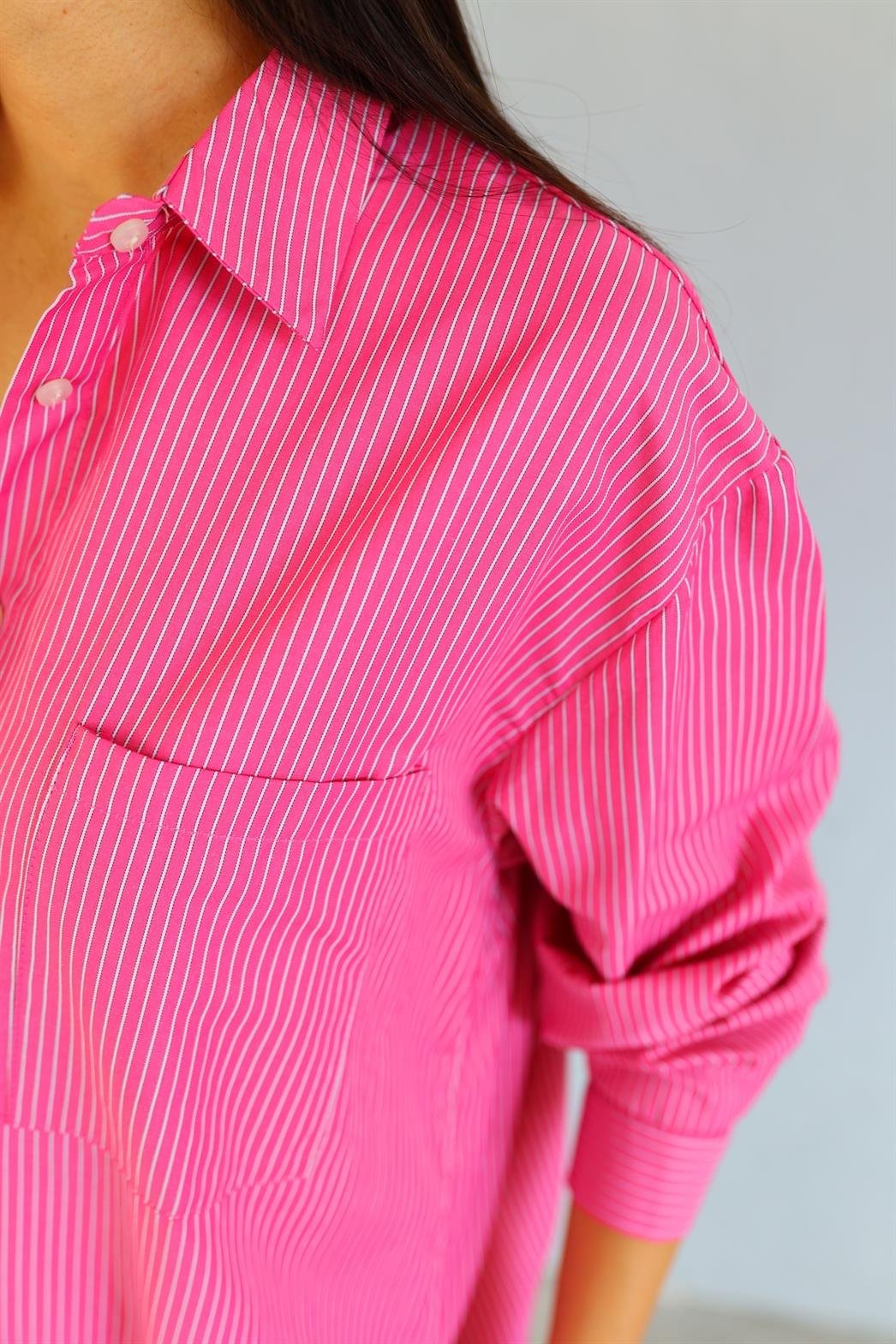 Pembe Oversize Gömlek