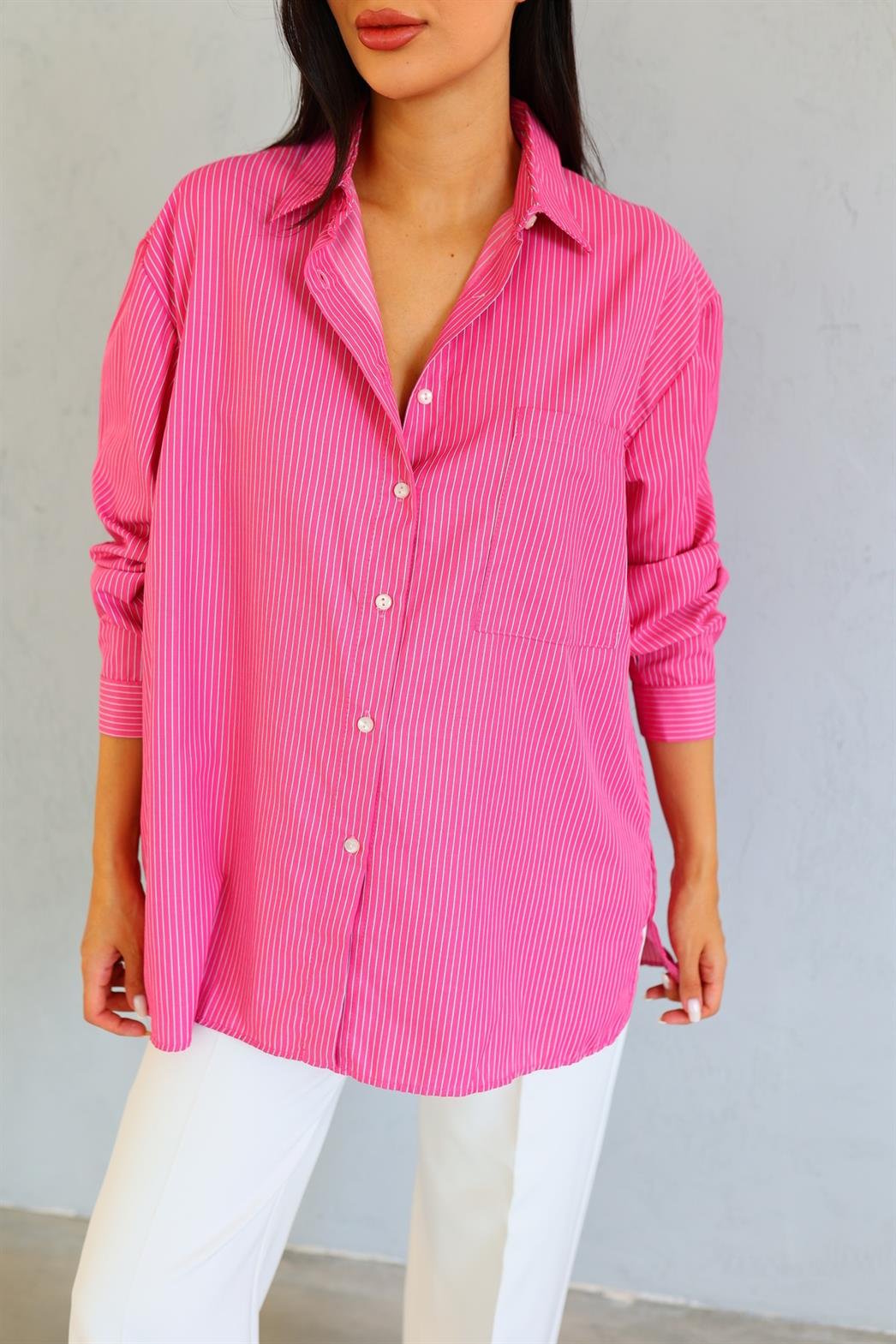 Pembe Oversize Gömlek