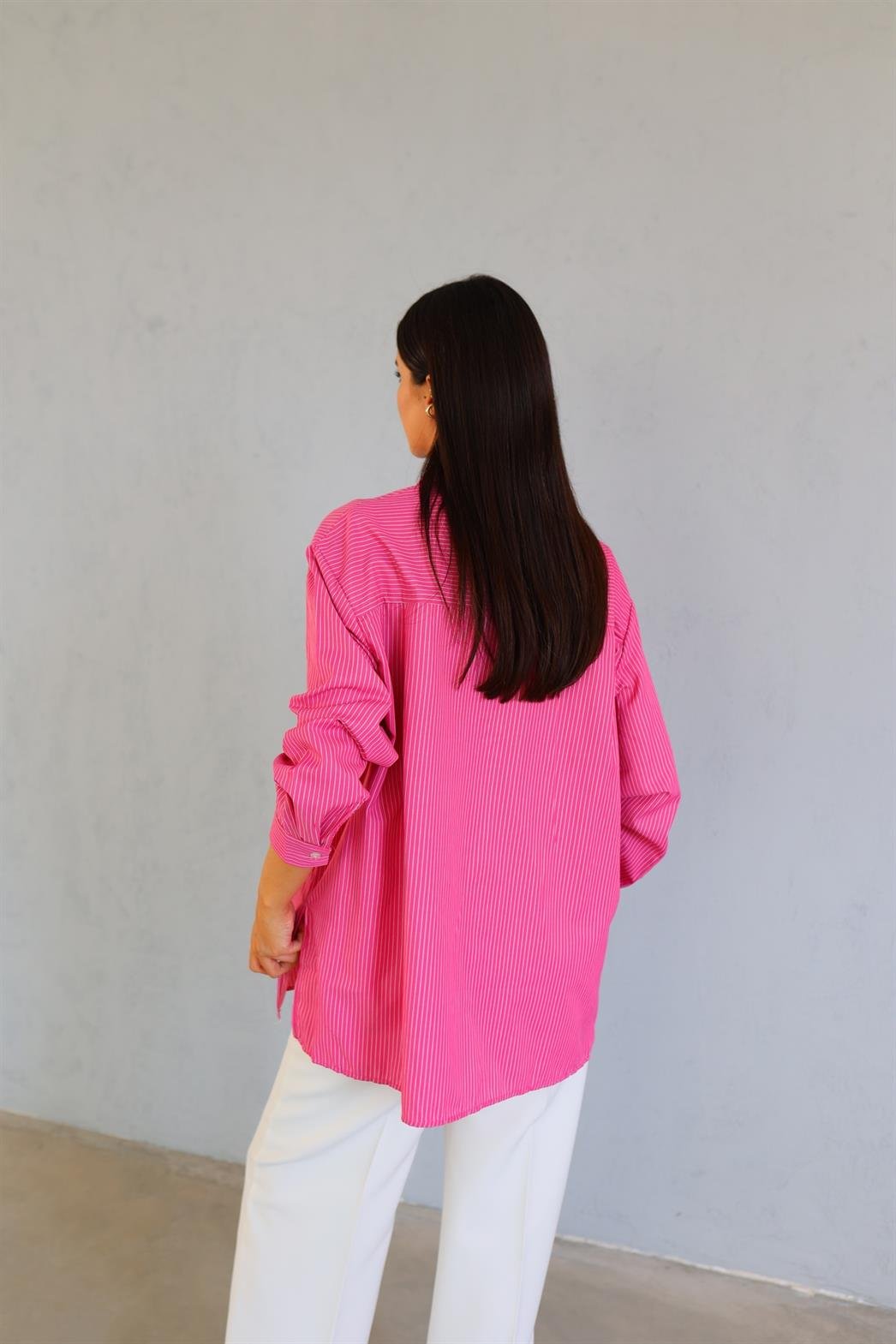 Pembe Oversize Gömlek