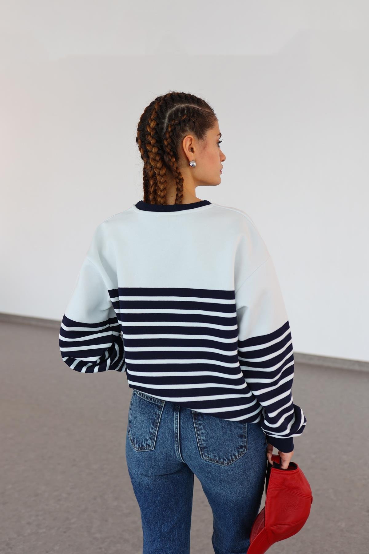 Polo Çizgili Sweat