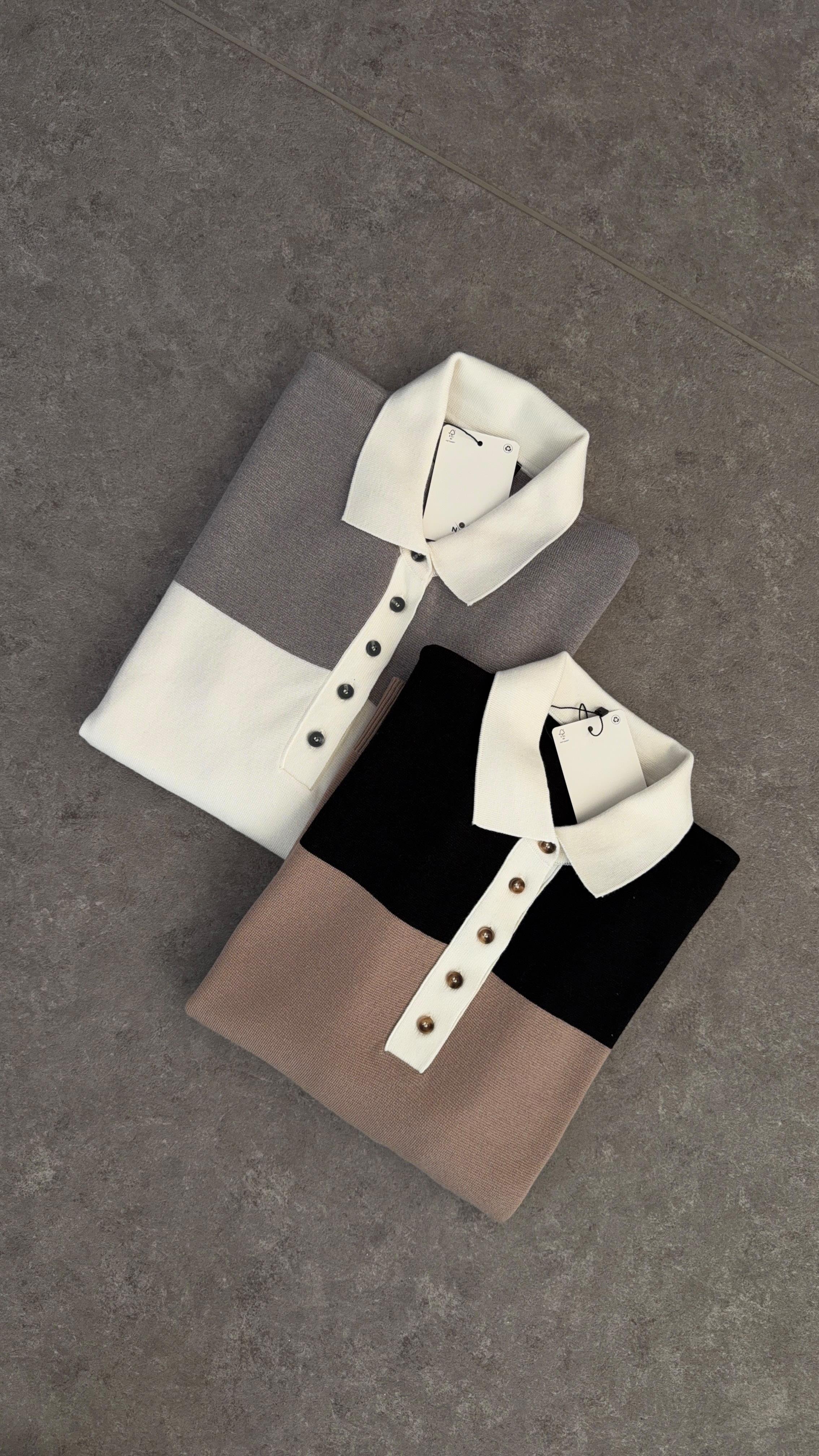 Polo Yaka Gri Triko