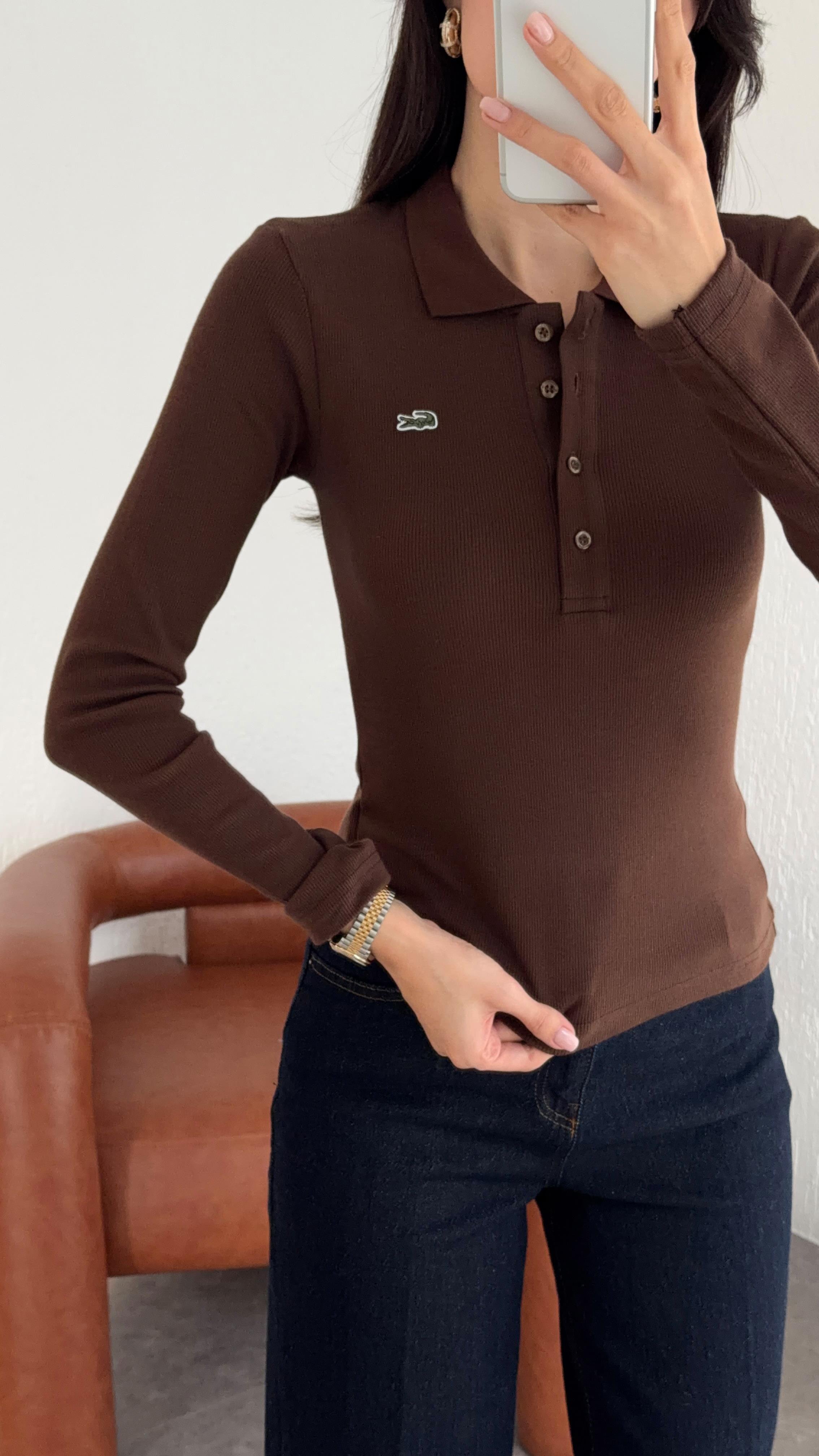 Polo Yaka Kahverengi Kaşkorse Basic