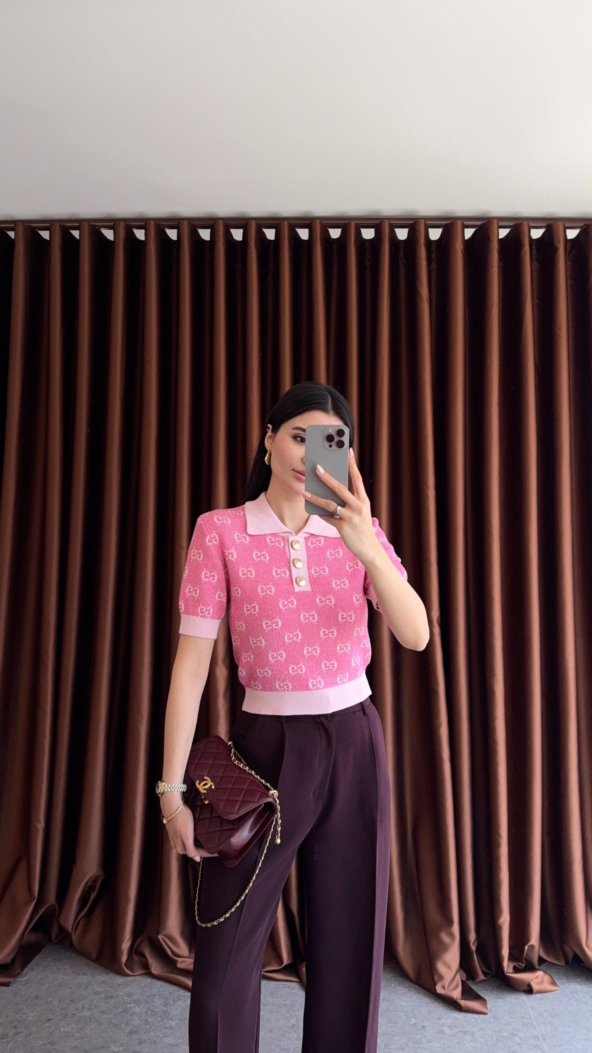 Polo Yaka Pembe Tshirt