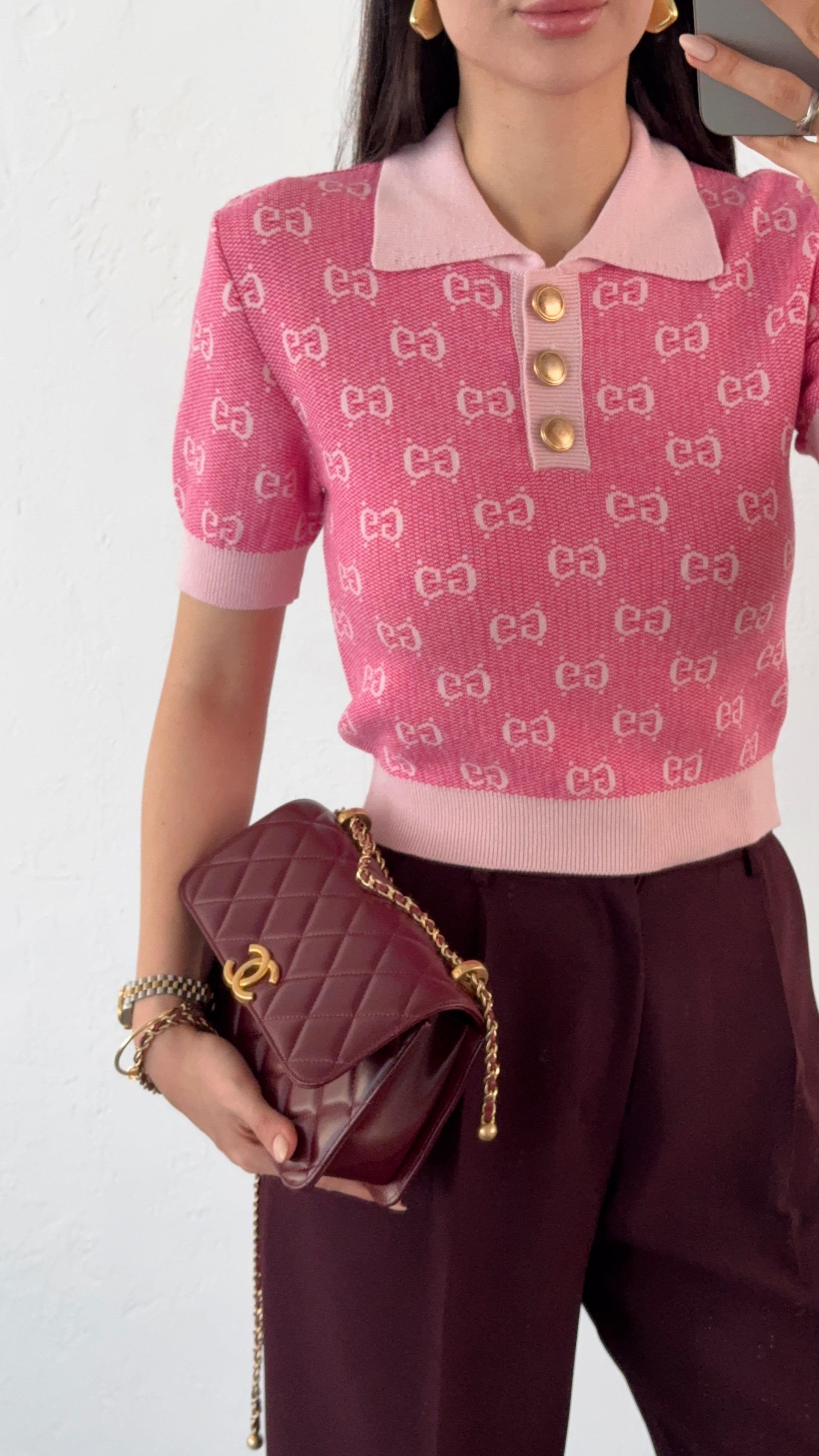 Polo Yaka Pembe Tshirt
