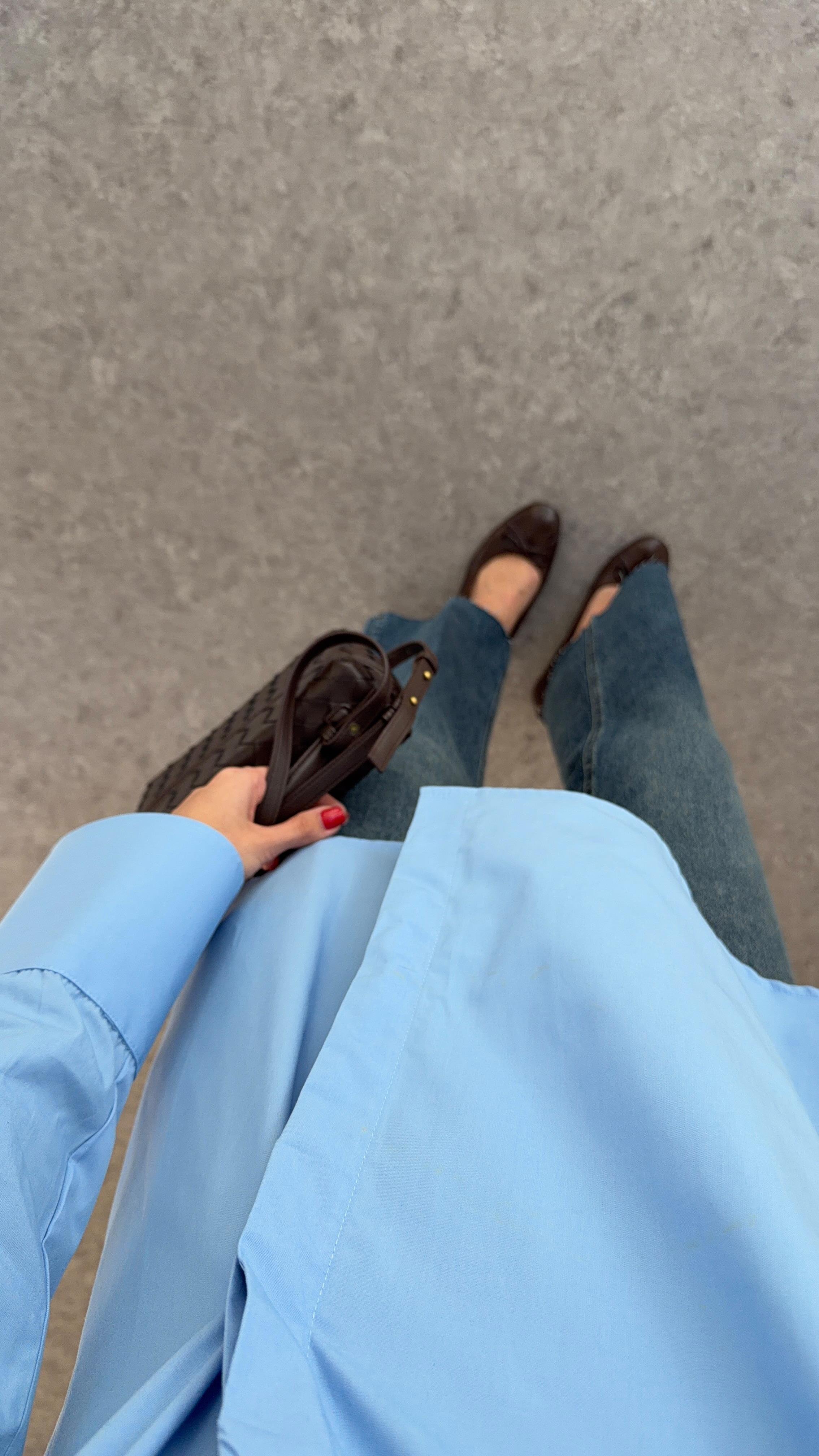 Poplin Mavi Kruvaze Gömlek