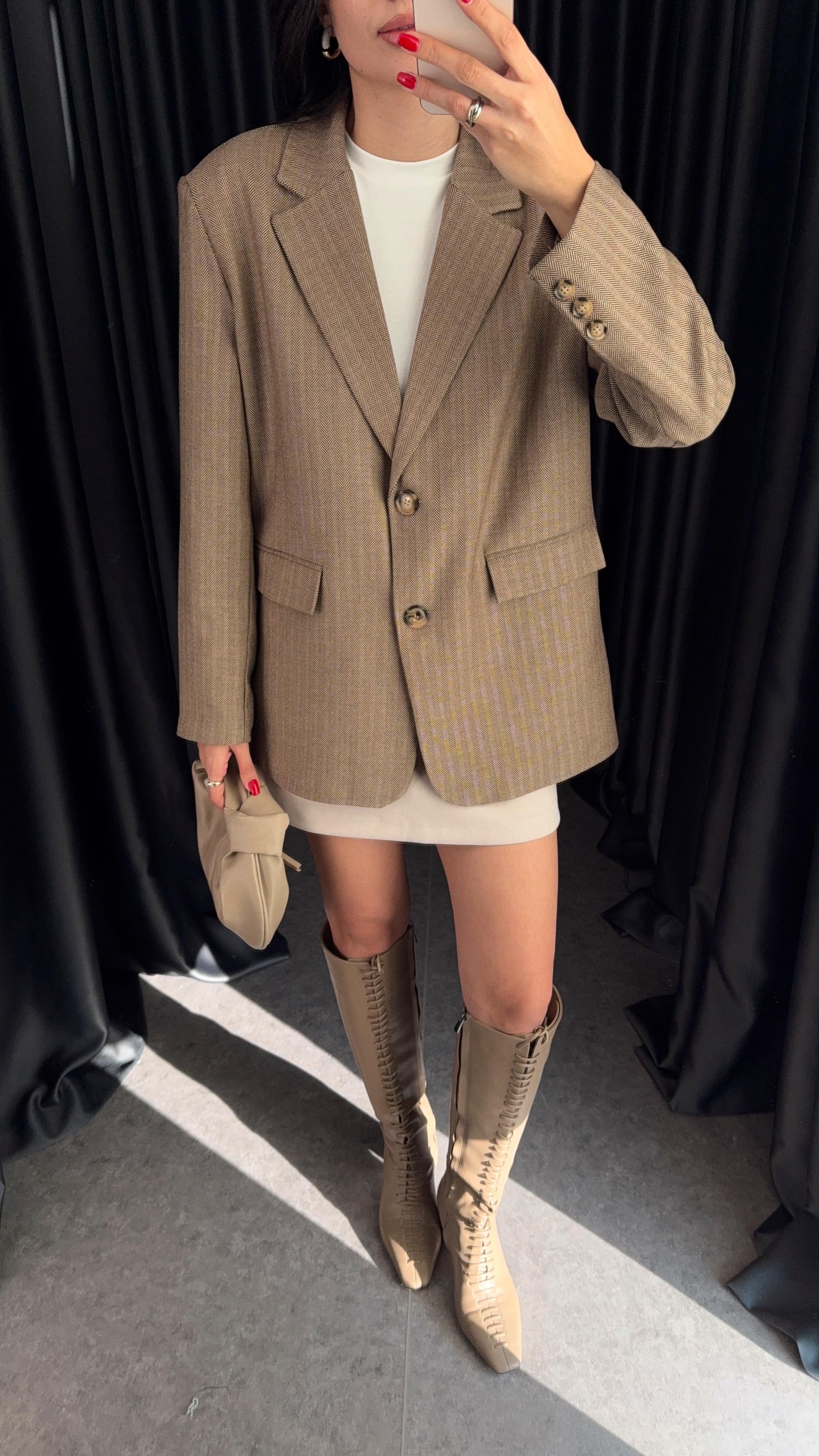 Premium Açık Kahve Blazer