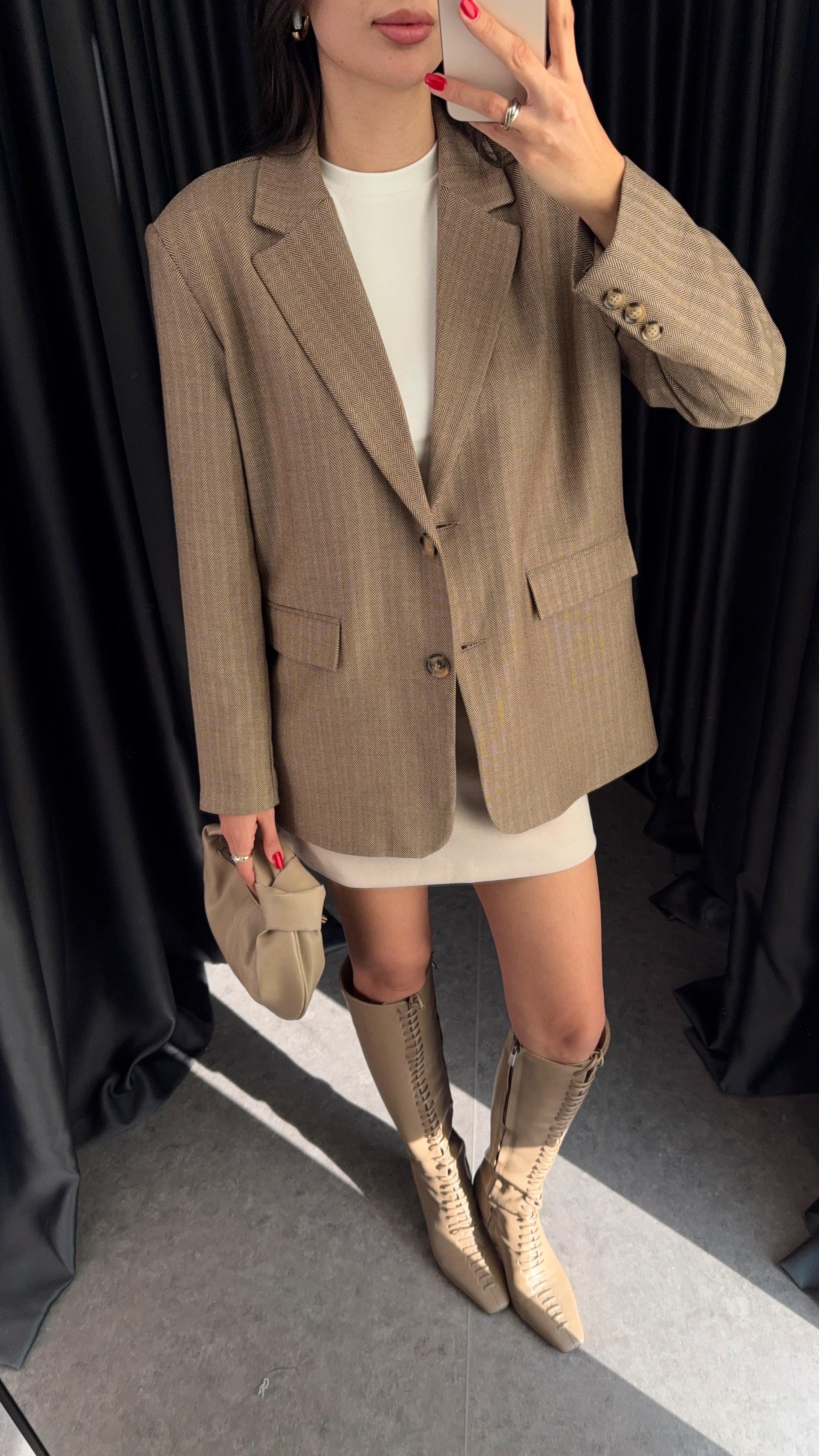 Premium Açık Kahve Blazer
