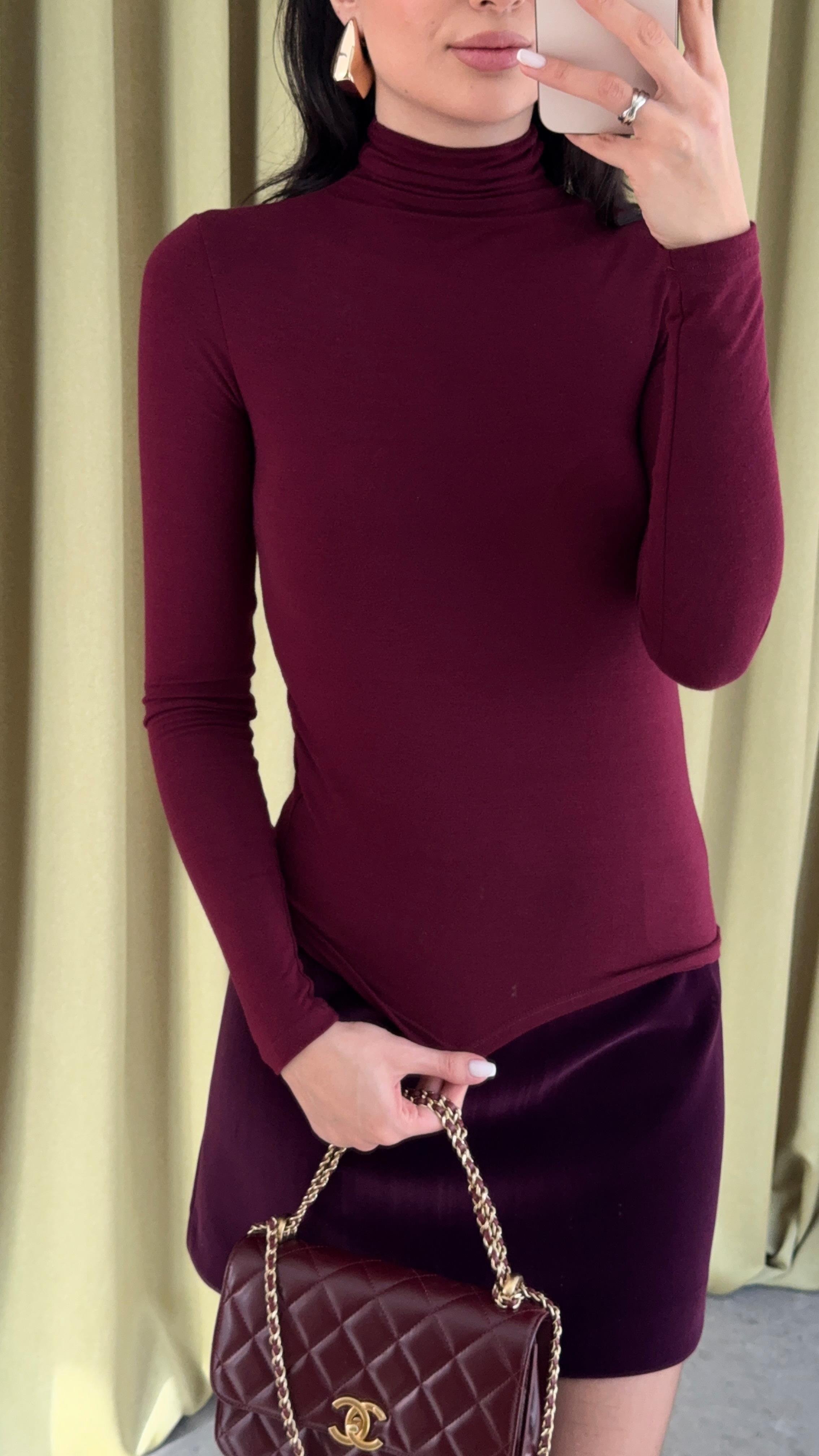 Premium Balıkçı Bordo Basic Bluz