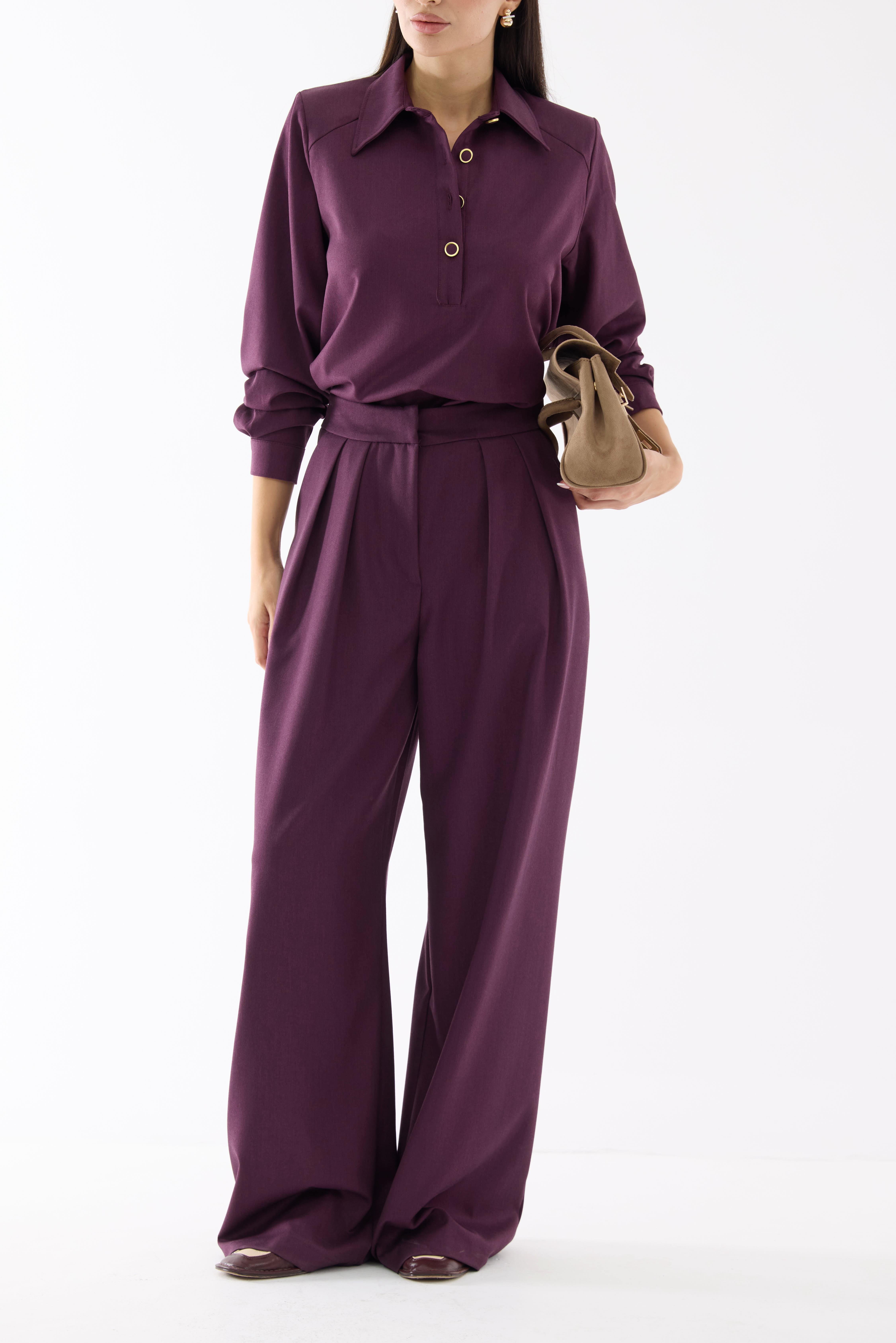 Premium Palazzo Mürdüm Pantolon