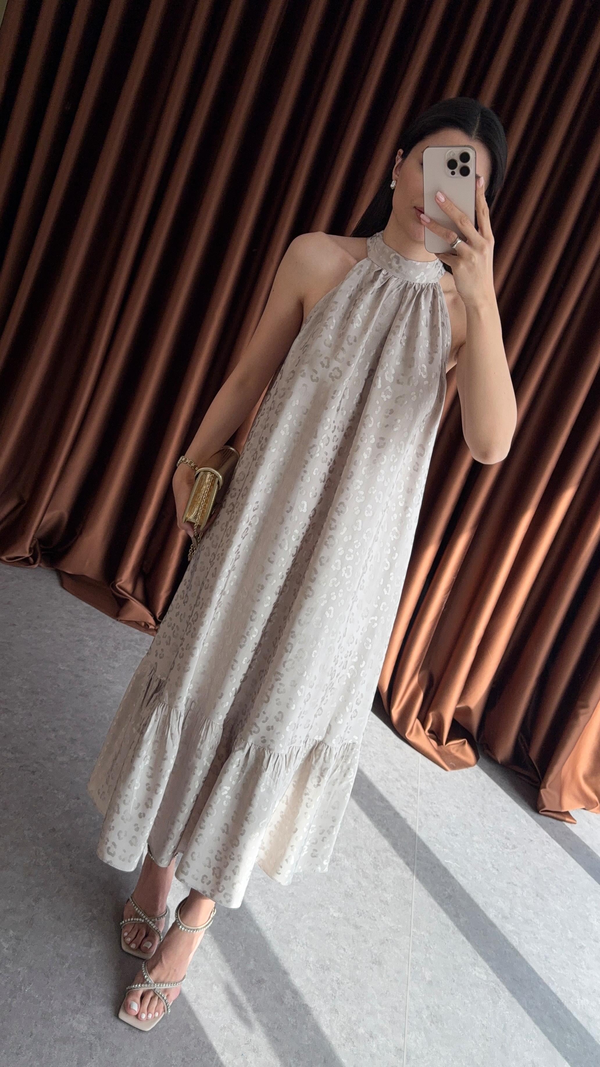 Premium Saten Uzun Elbise