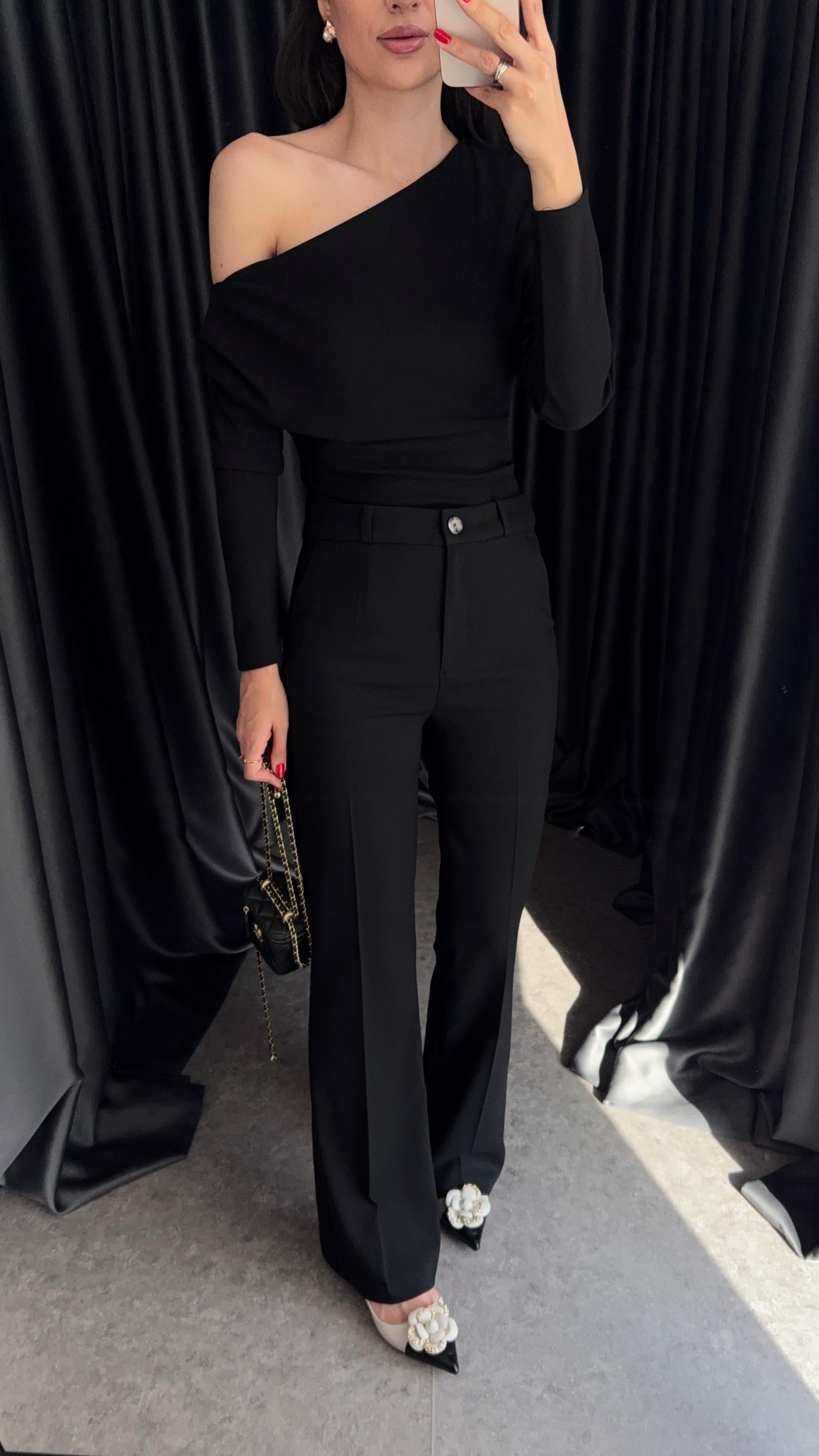 Premium Siyah Kumaş Pantolon