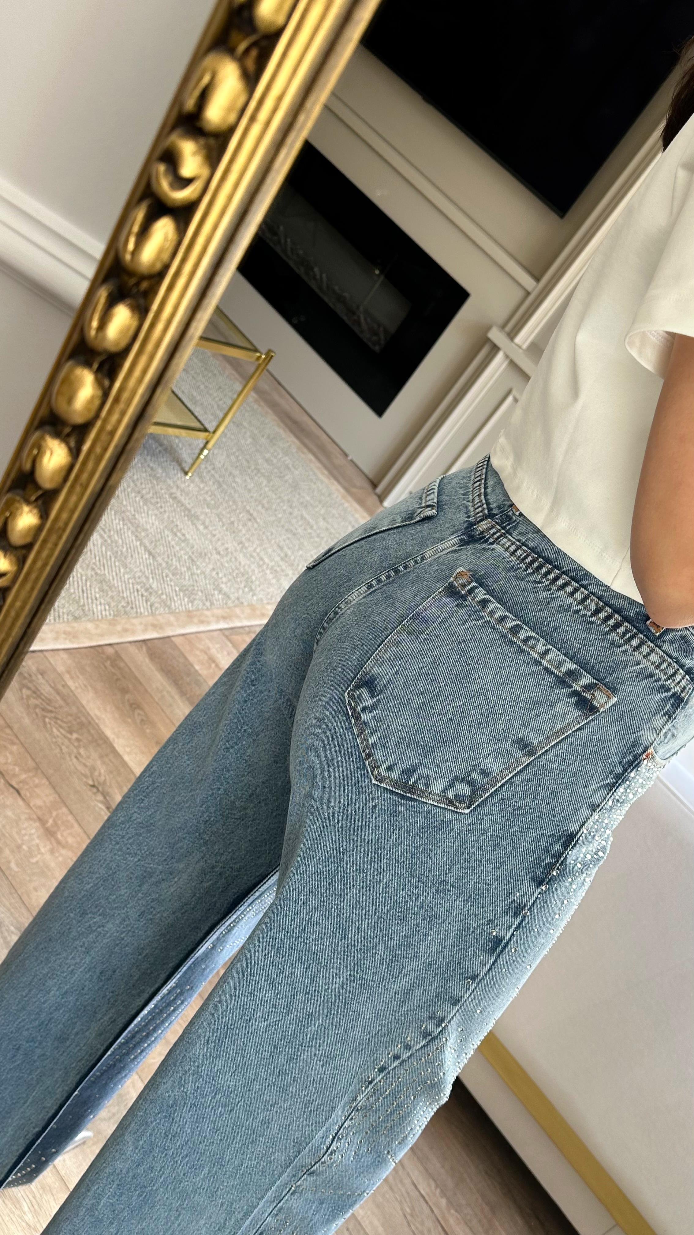 Premium Taşlı Jean